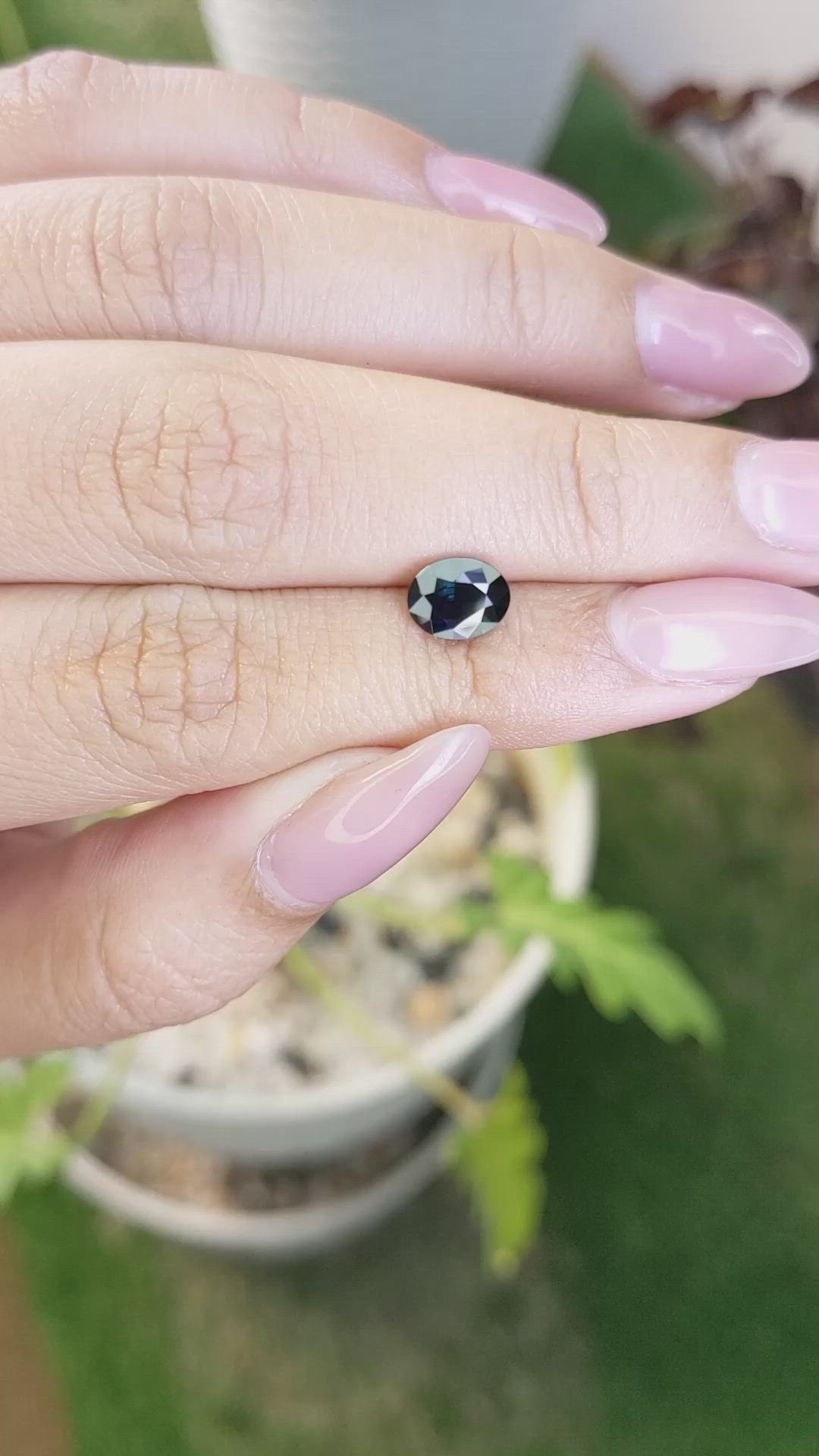 1.26 Ct. Greenish Blue Sapphire from Madagascar Size Video