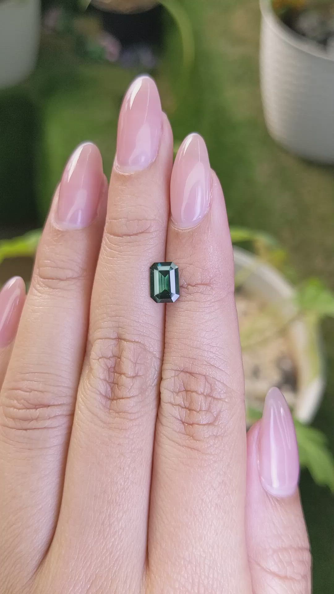 1.40 Ct. Bluish Green Sapphire from Madagascar Size Video