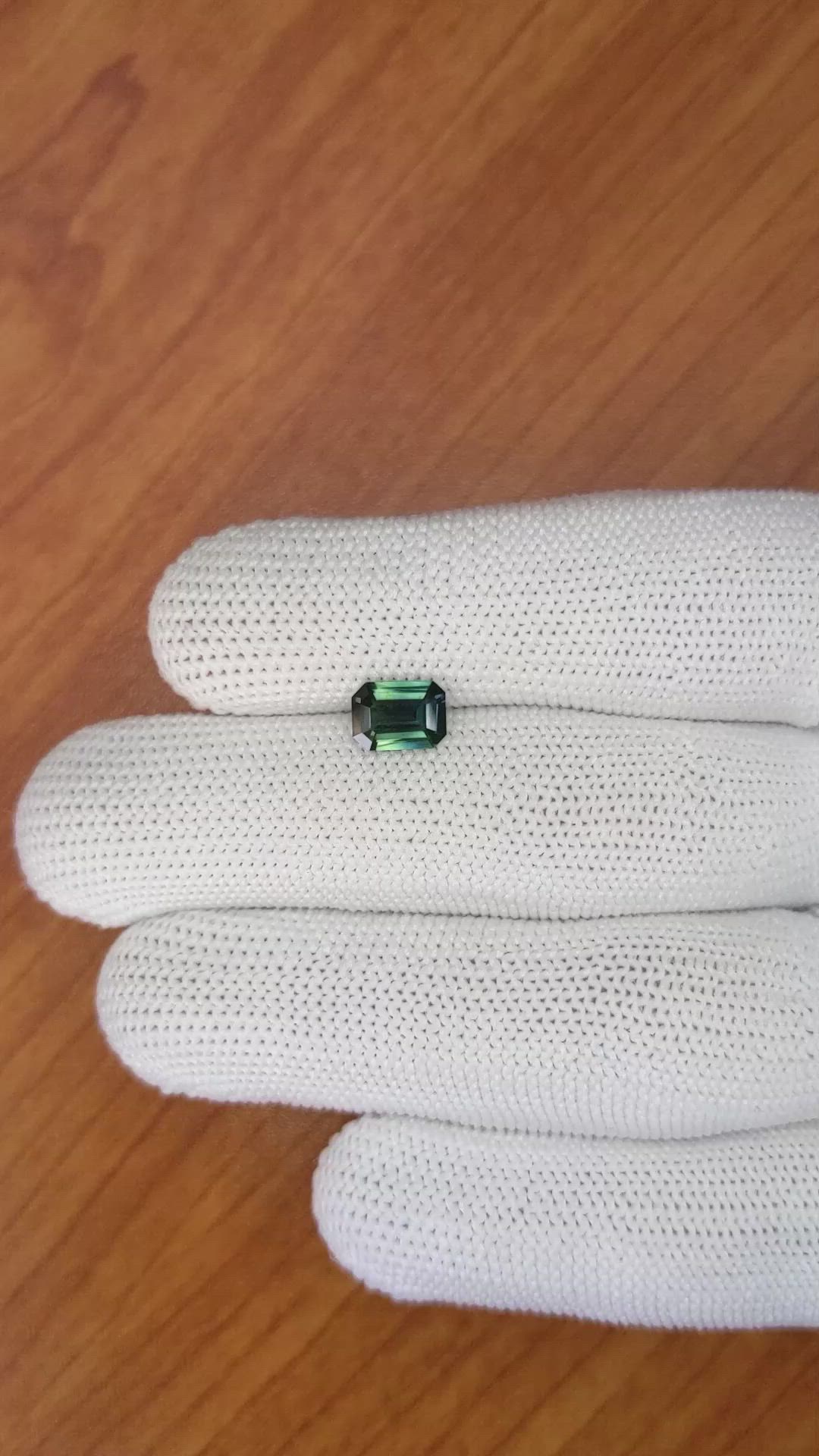 1.40 Ct. Bluish Green Sapphire from Madagascar Size Video