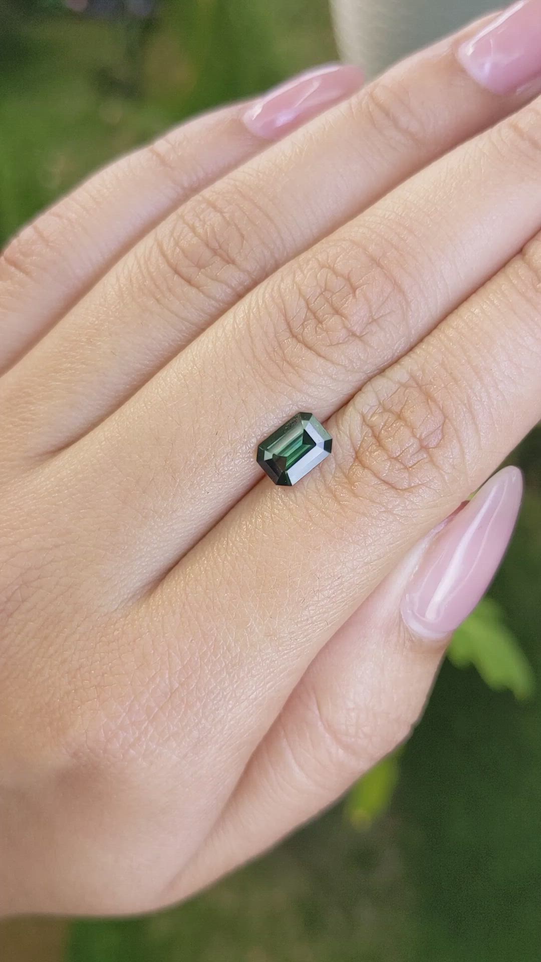 1.40 Ct. Bluish Green Sapphire from Madagascar Size Video