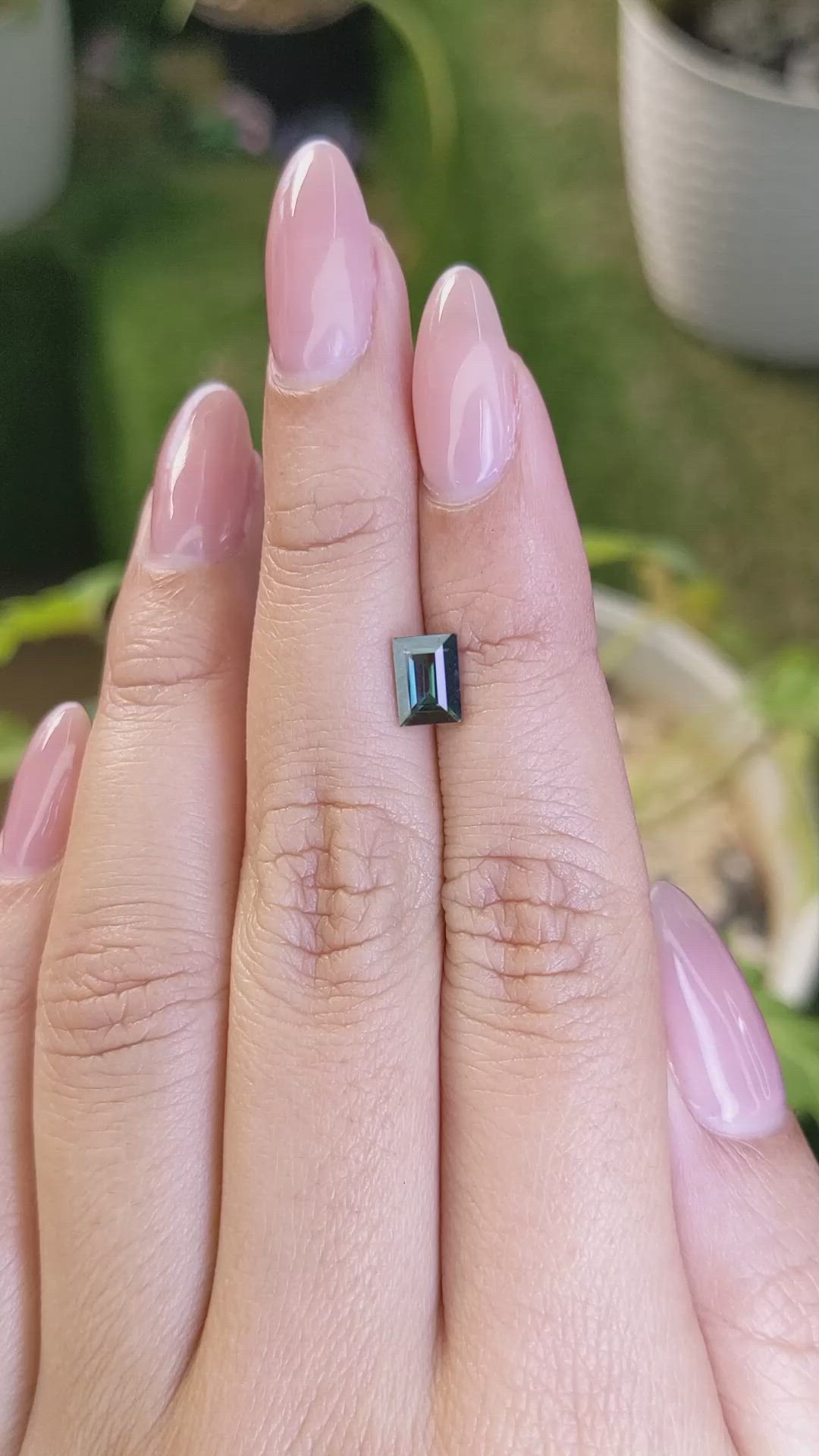 1.05 Ct. Bluish Green Sapphire from Madagascar Size Video
