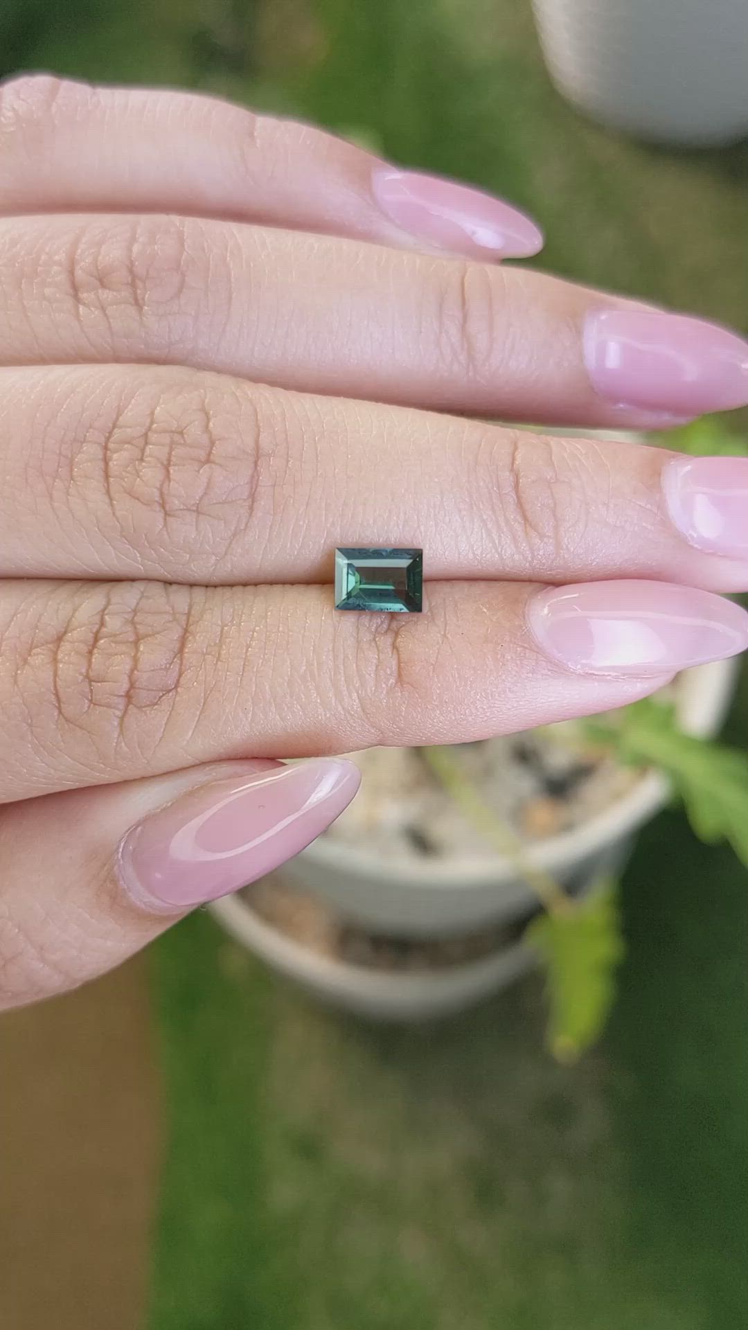 1.05 Ct. Bluish Green Sapphire from Madagascar Size Video