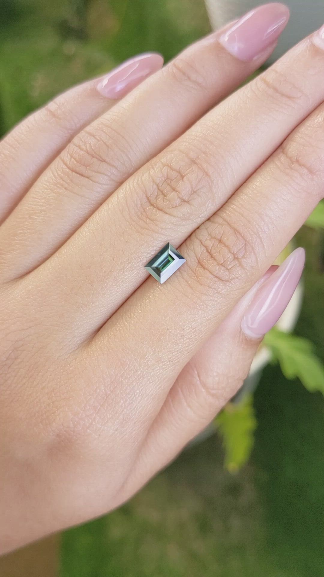 1.05 Ct. Bluish Green Sapphire from Madagascar Size Video