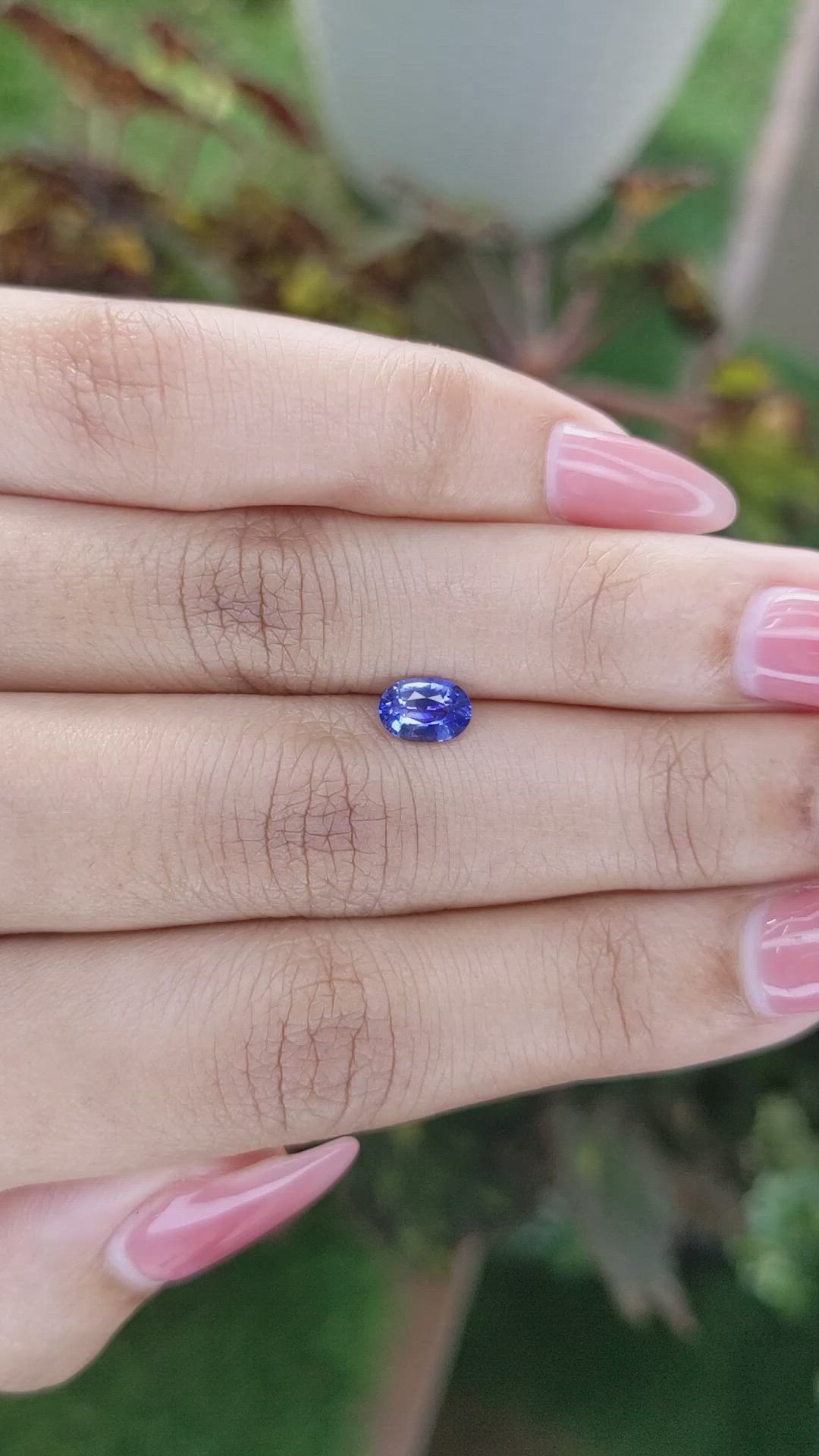 0.74 Ct. Blue Sapphire from Ceylon (Sri Lanka) Size Video