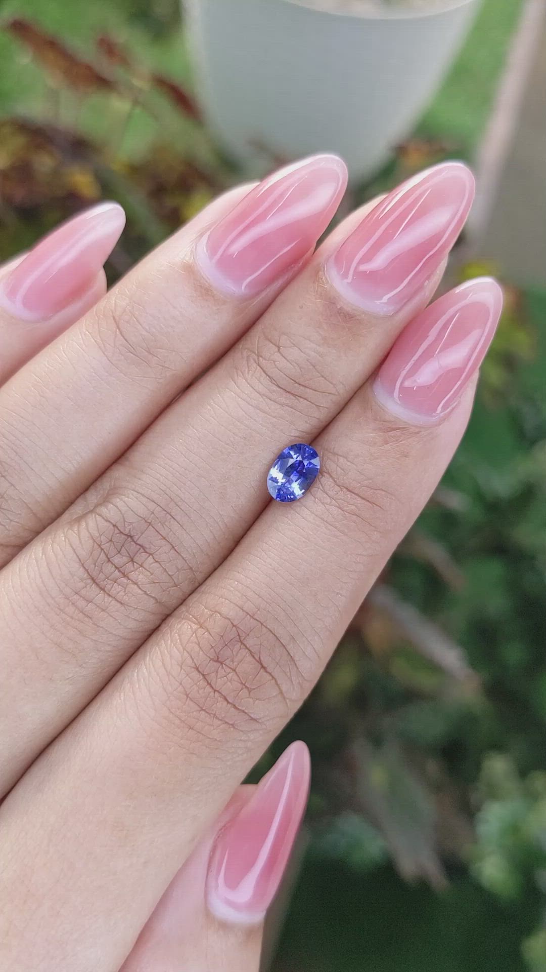 0.74 Ct. Blue Sapphire from Ceylon (Sri Lanka) Size Video