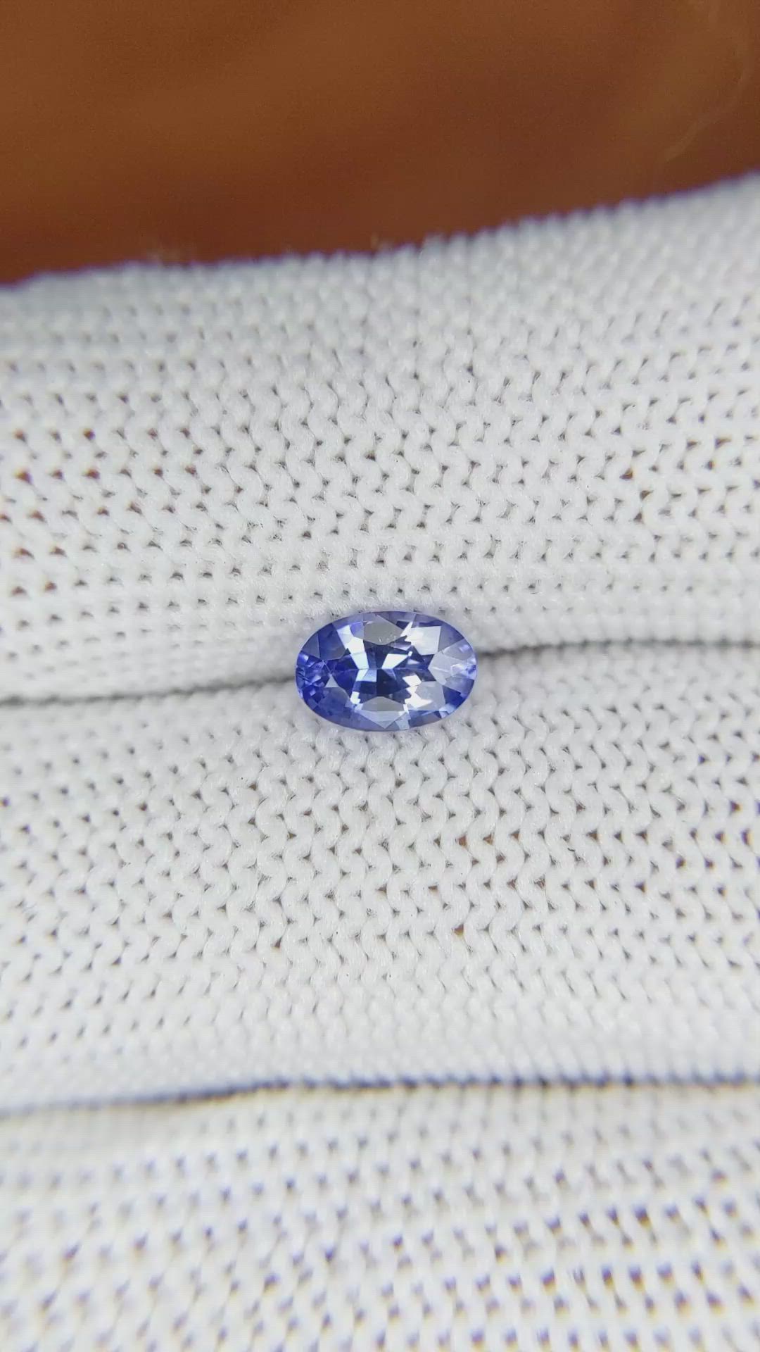 0.87 Ct. Blue Sapphire from Ceylon (Sri Lanka) Size Video