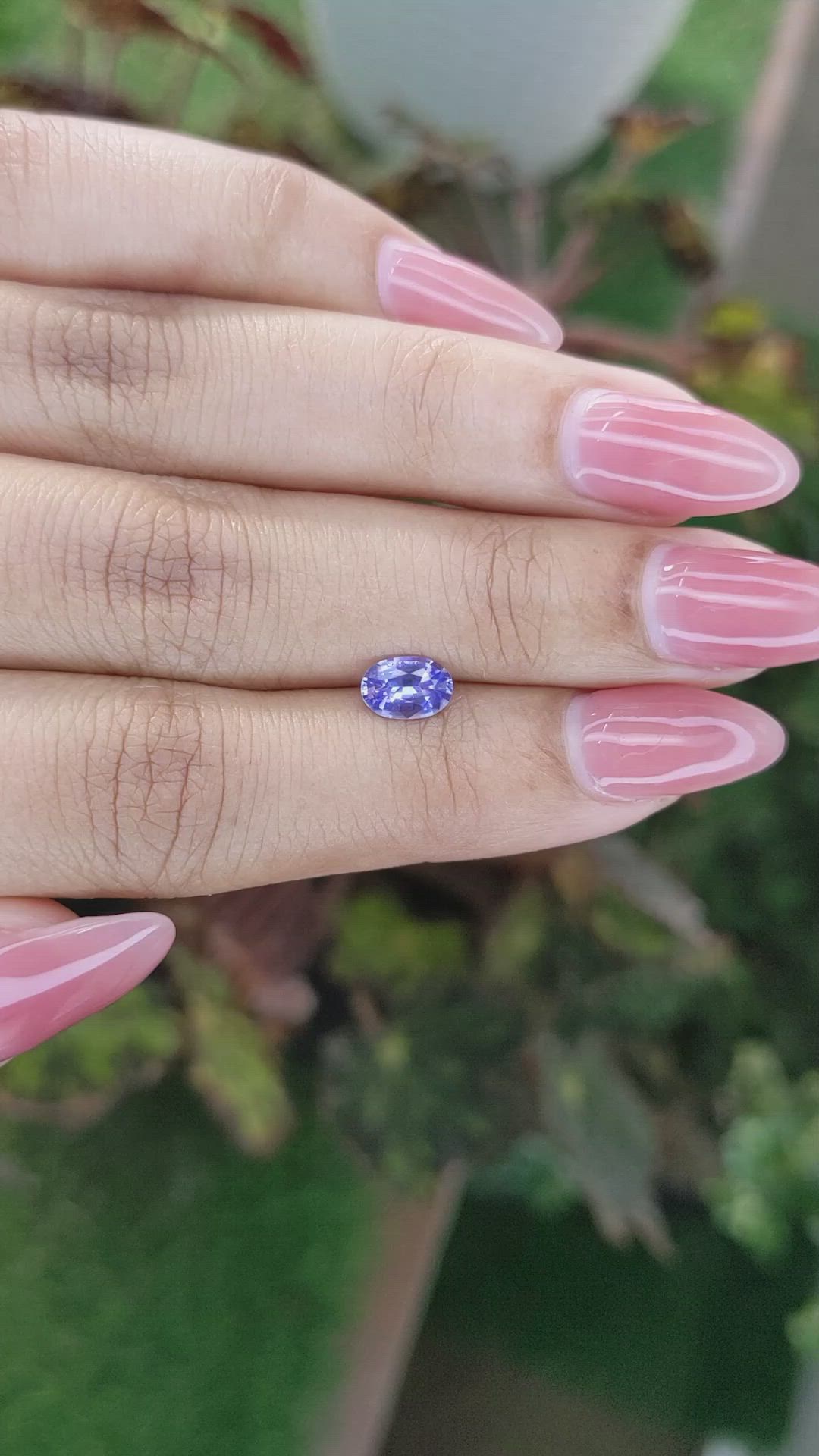 0.81 Ct. Violet Sapphire from Ceylon (Sri Lanka) Size Video