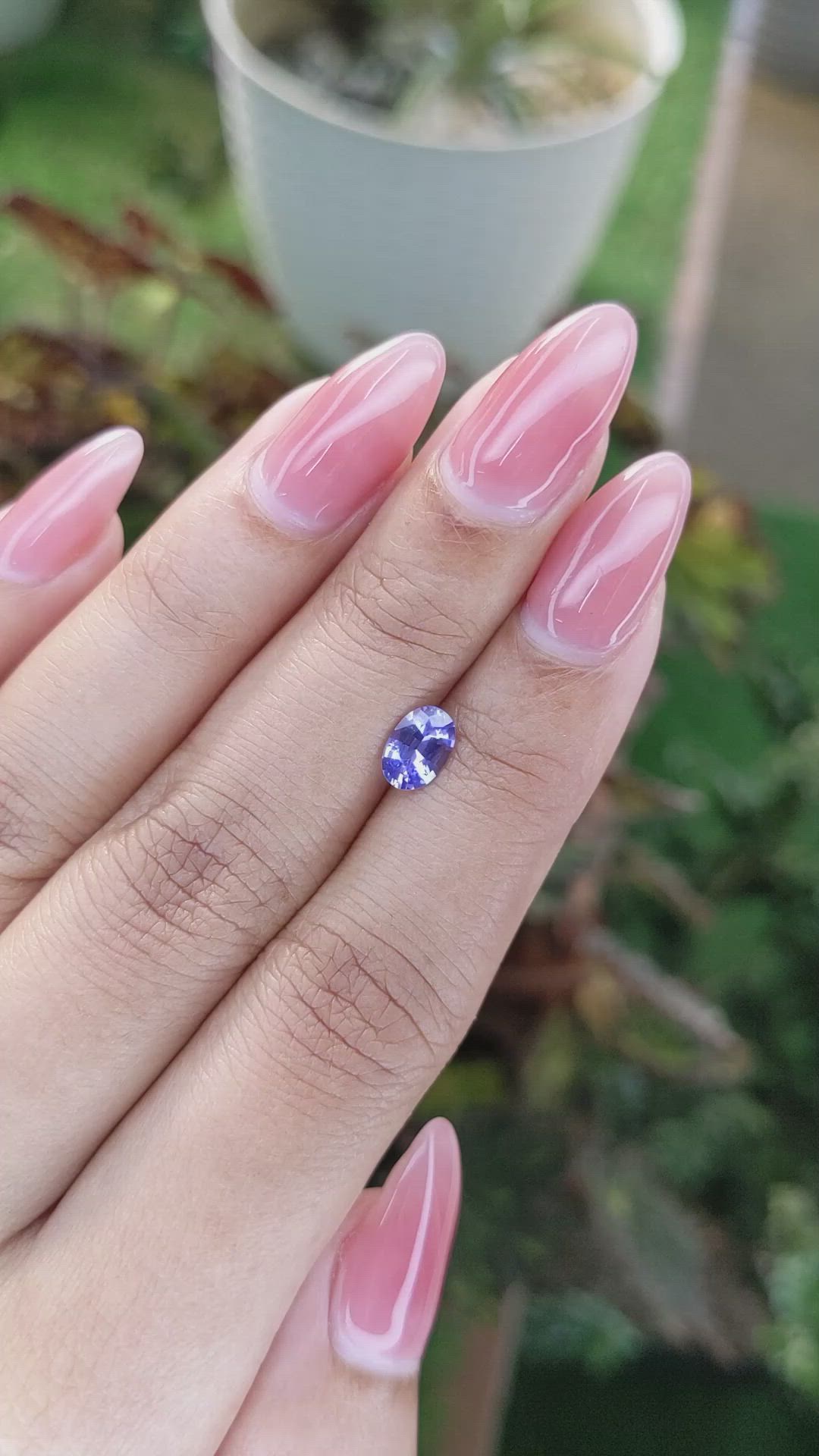 0.81 Ct. Violet Sapphire from Ceylon (Sri Lanka) Size Video