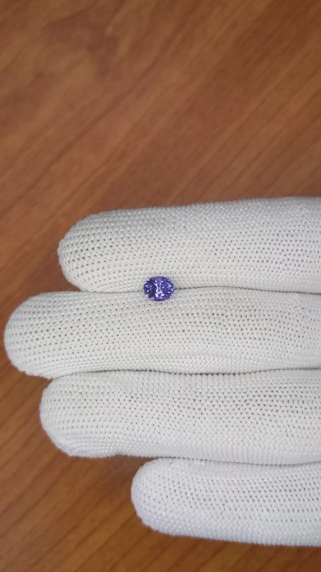 0.83 Ct. Violet Sapphire from Ceylon (Sri Lanka) Size Video