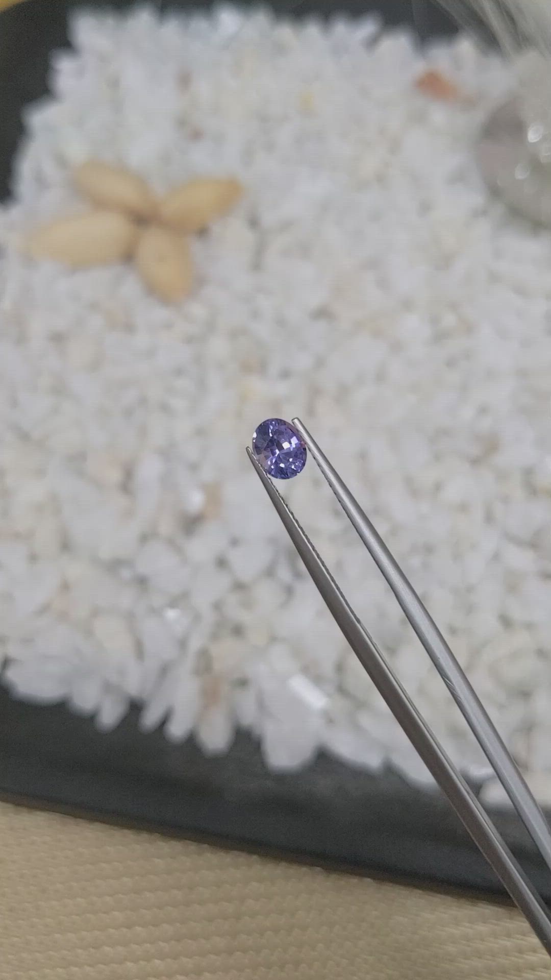 0.83 Ct. Violet Sapphire from Ceylon (Sri Lanka) Size Video