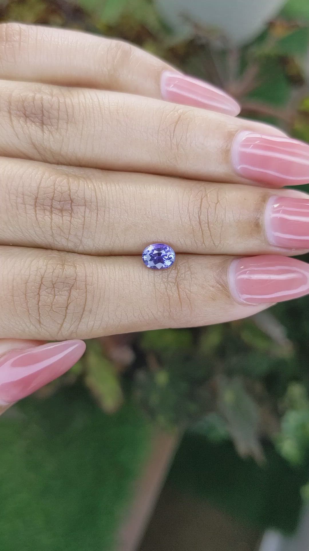 0.83 Ct. Violet Sapphire from Ceylon (Sri Lanka) Size Video