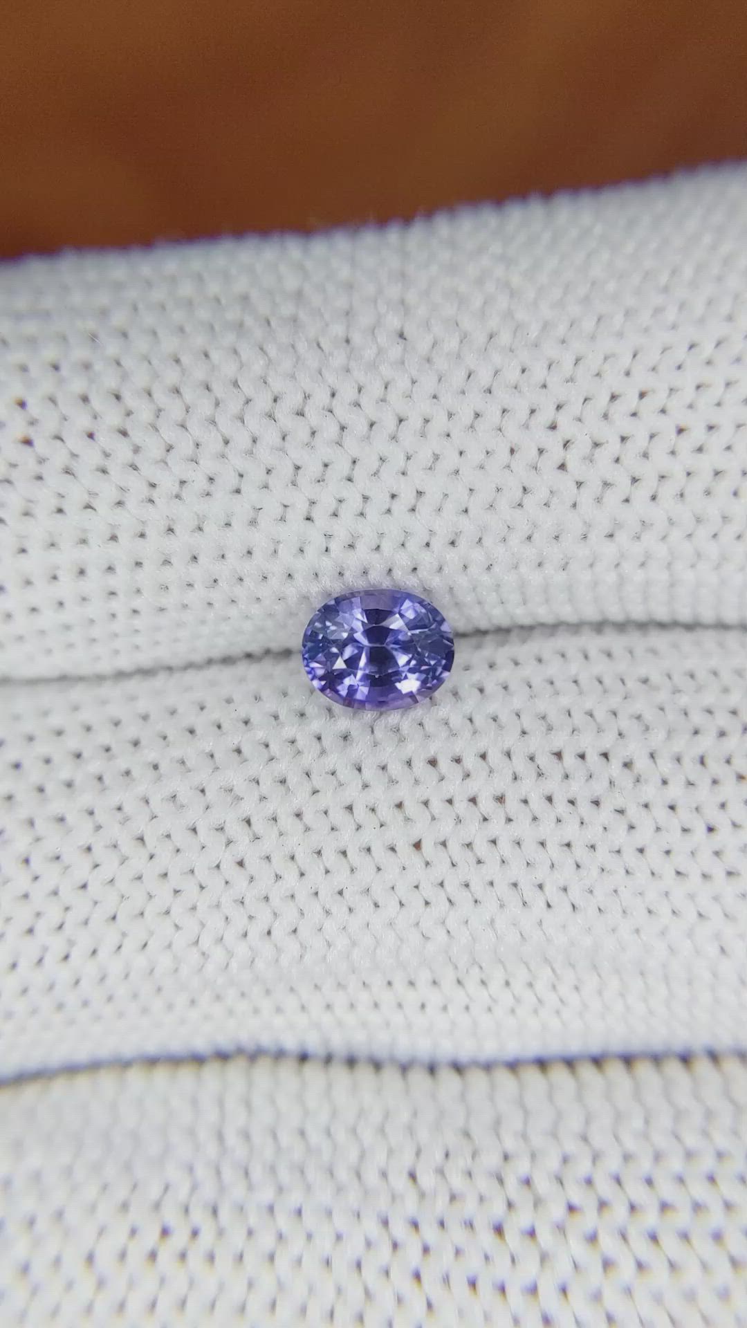 0.83 Ct. Violet Sapphire from Ceylon (Sri Lanka) Size Video
