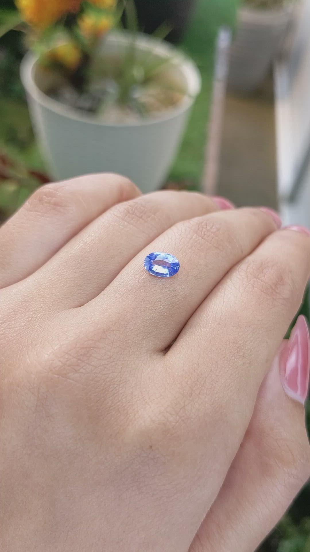 0.82 Ct. Blue Sapphire from Ceylon (Sri Lanka) Size Video