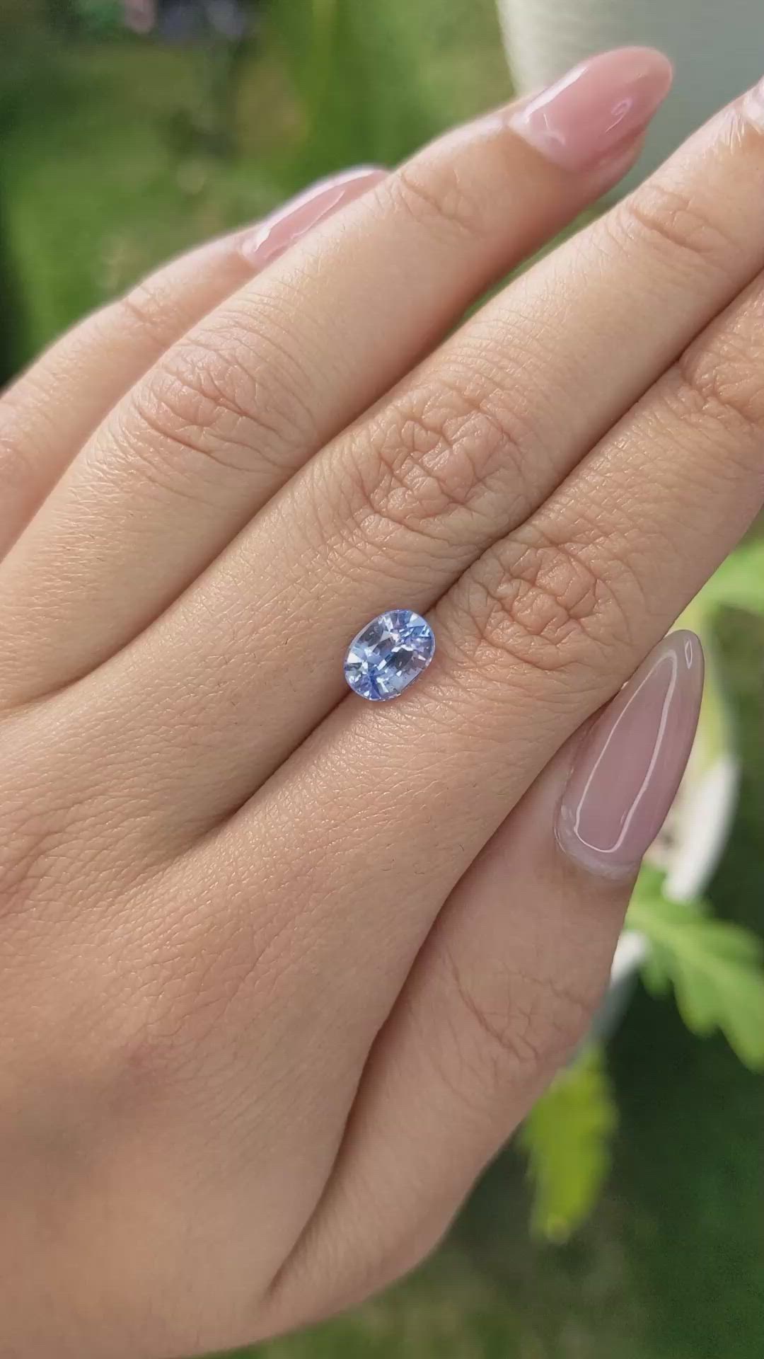 1.57 Ct. Blue Sapphire from Ceylon (Sri Lanka) Size Video