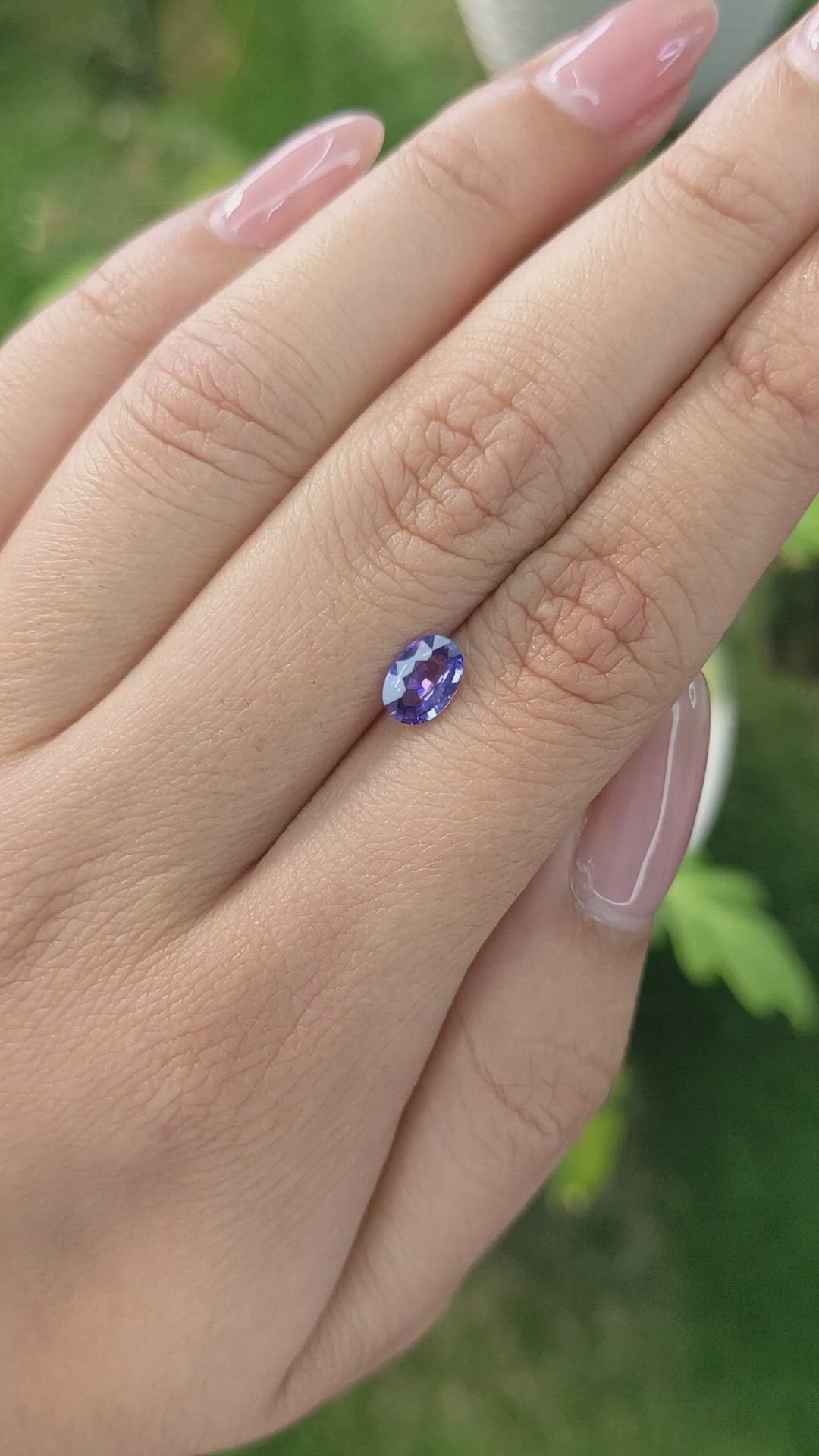 0.75 Ct. Purple Sapphire from Ceylon (Sri Lanka) Size Video