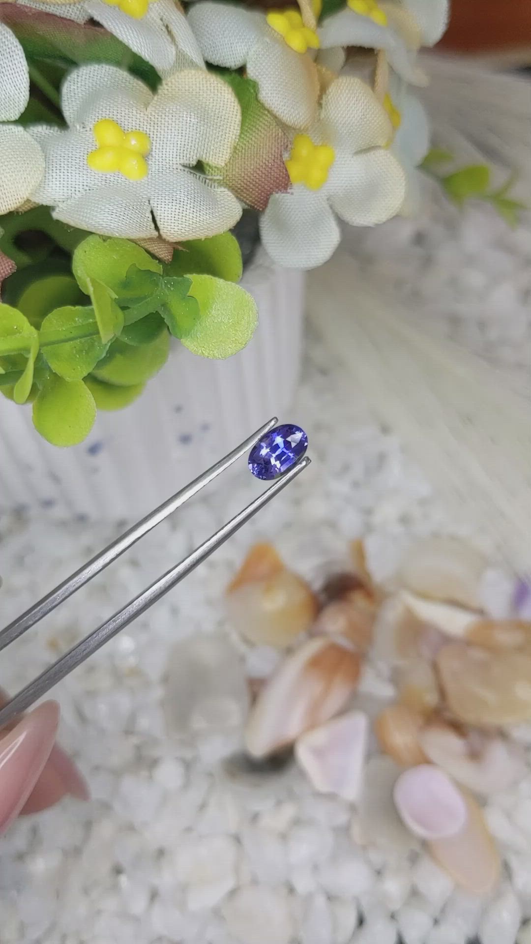 0.87 Ct. Purplish Blue Sapphire from Ceylon (Sri Lanka) Size Video