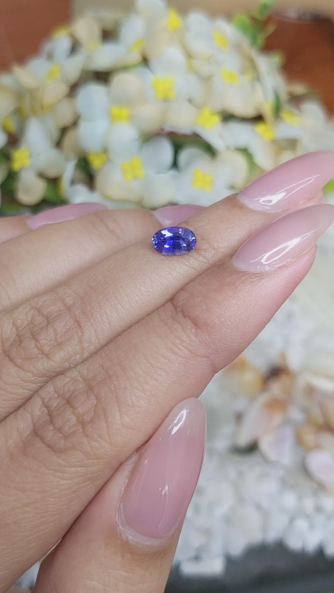 0.87 Ct. Purplish Blue Sapphire from Ceylon (Sri Lanka) Size Video