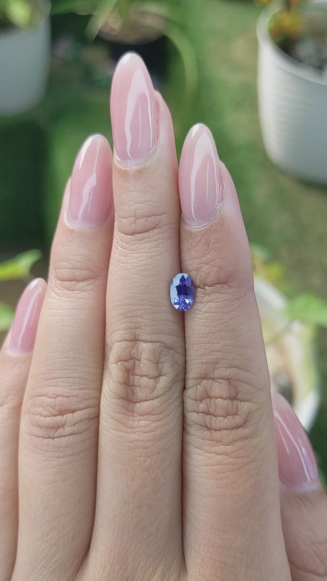 0.87 Ct. Purplish Blue Sapphire from Ceylon (Sri Lanka) Size Video