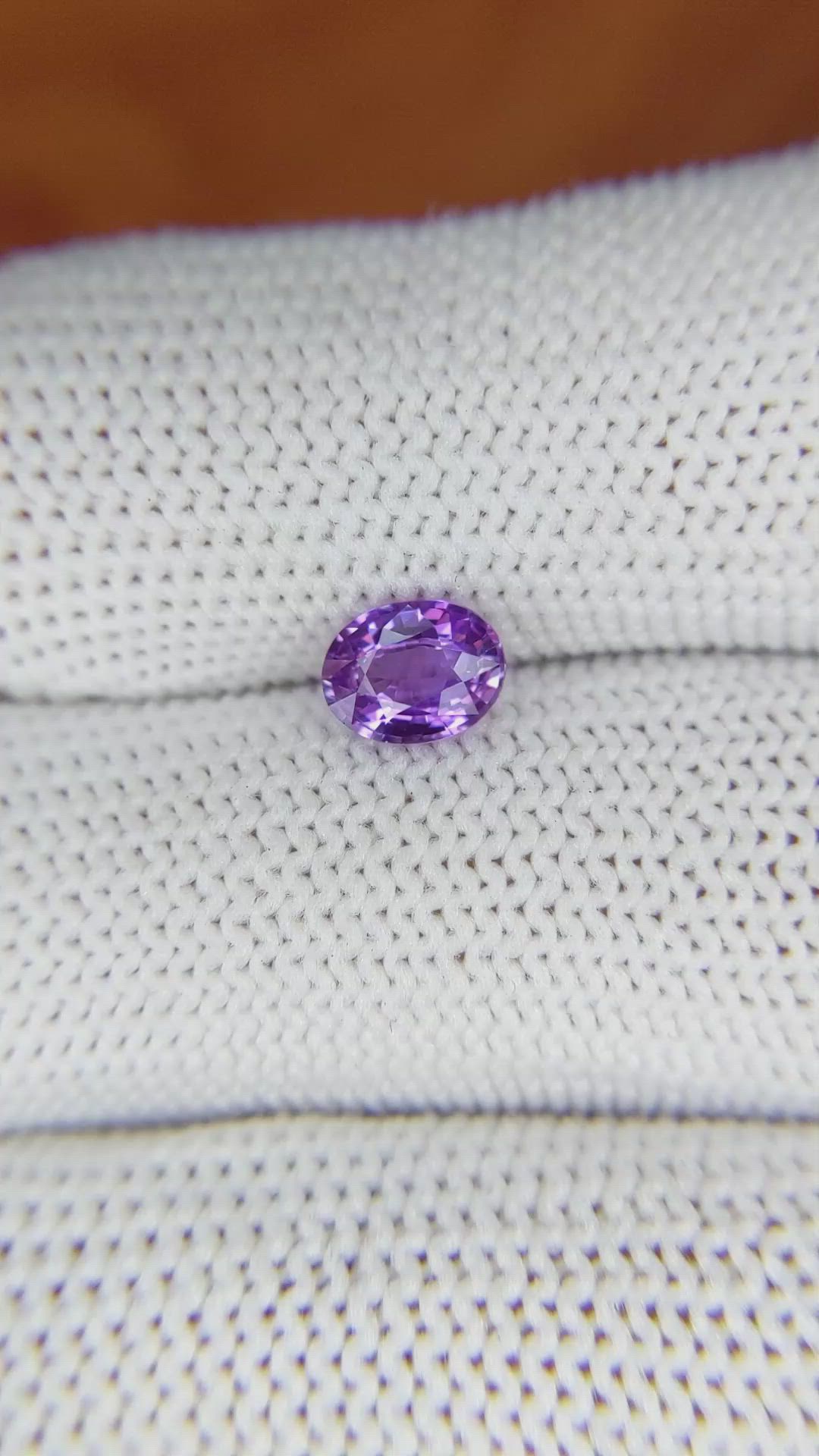 0.92 Ct. Pinkish Purple Sapphire from Ceylon (Sri Lanka) Size Video