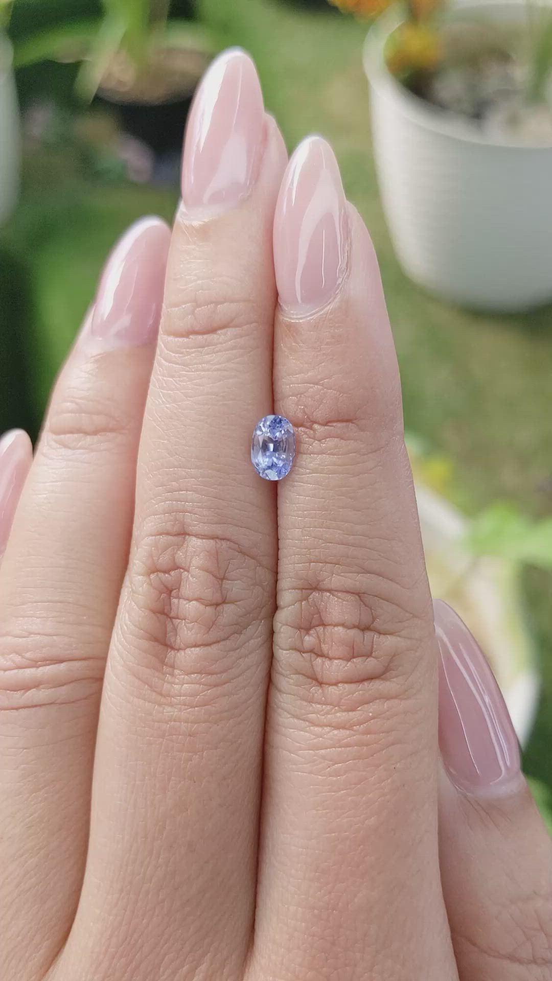 0.83 Ct. Blue Sapphire from Ceylon (Sri Lanka) Size Video