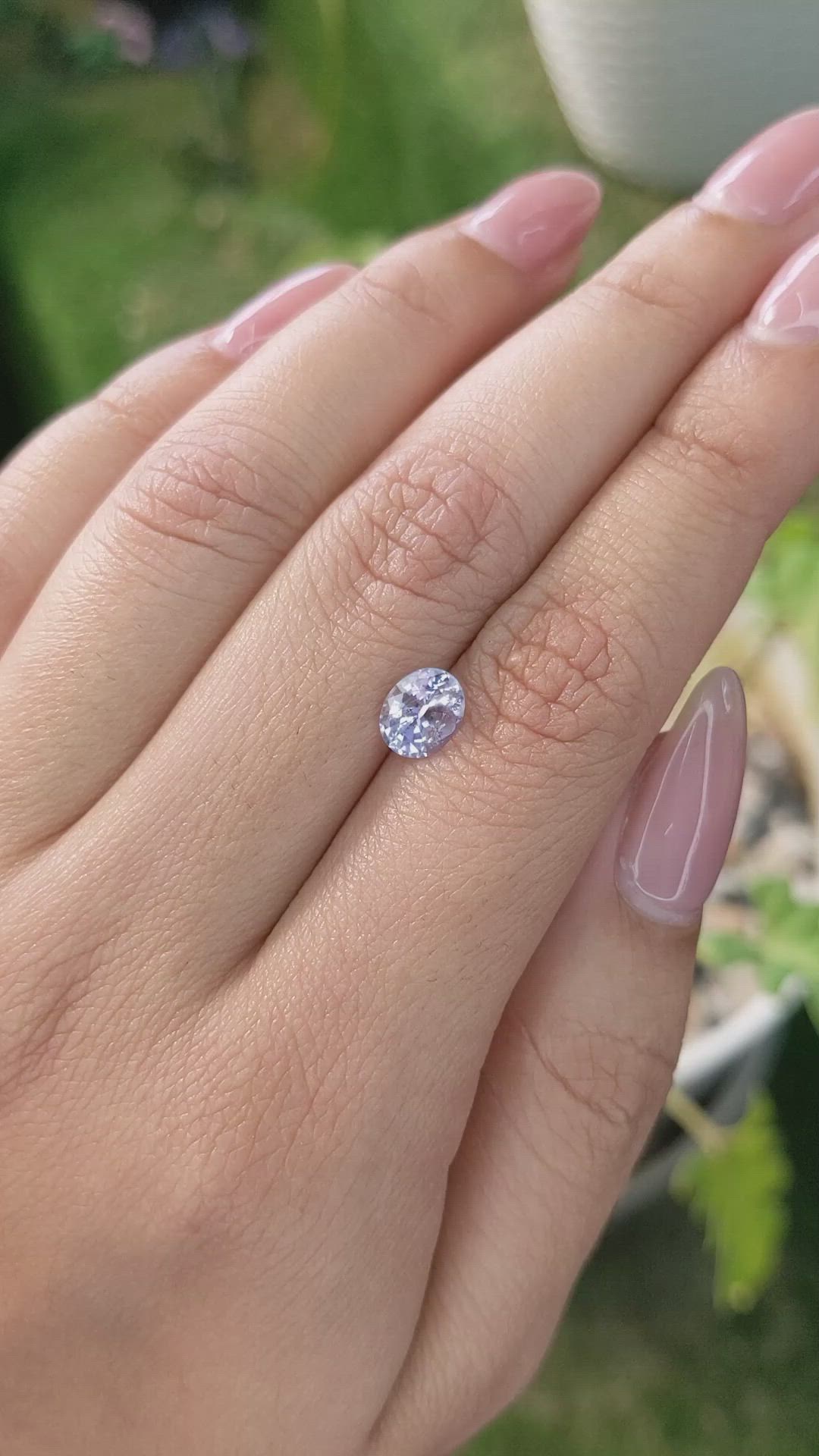 1.28 Ct. Violet Sapphire from Ceylon (Sri Lanka) Size Video