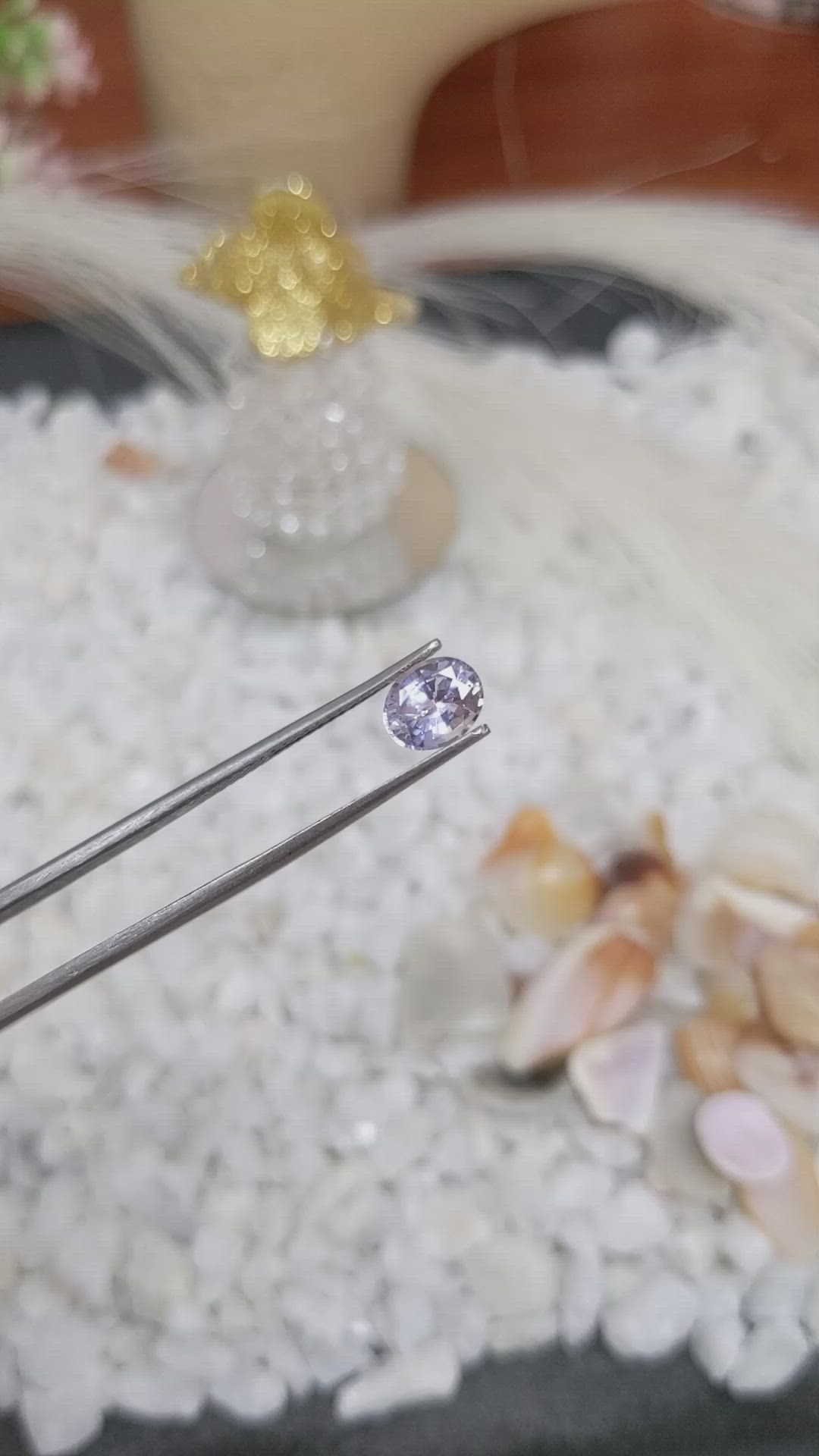 1.28 Ct. Violet Sapphire from Ceylon (Sri Lanka) Size Video