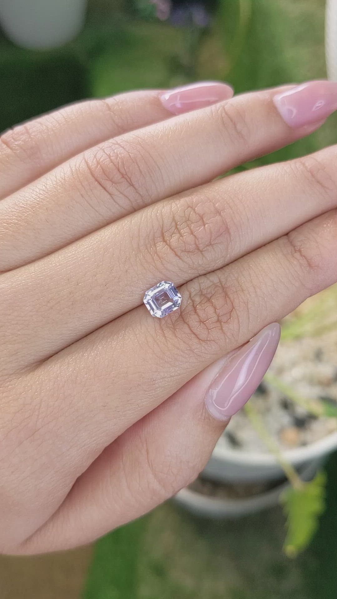 1.19 Ct. White Sapphire from Ceylon (Sri Lanka) Size Video