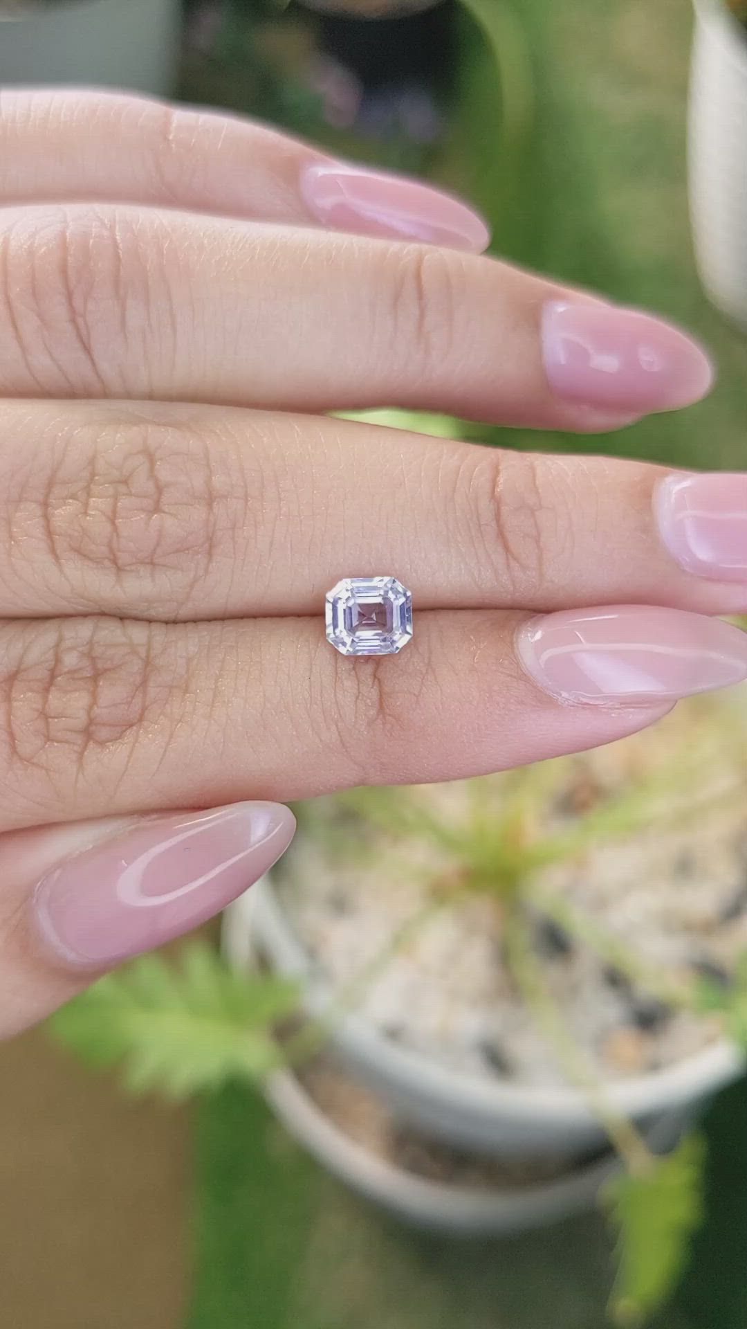 1.19 Ct. White Sapphire from Ceylon (Sri Lanka) Size Video