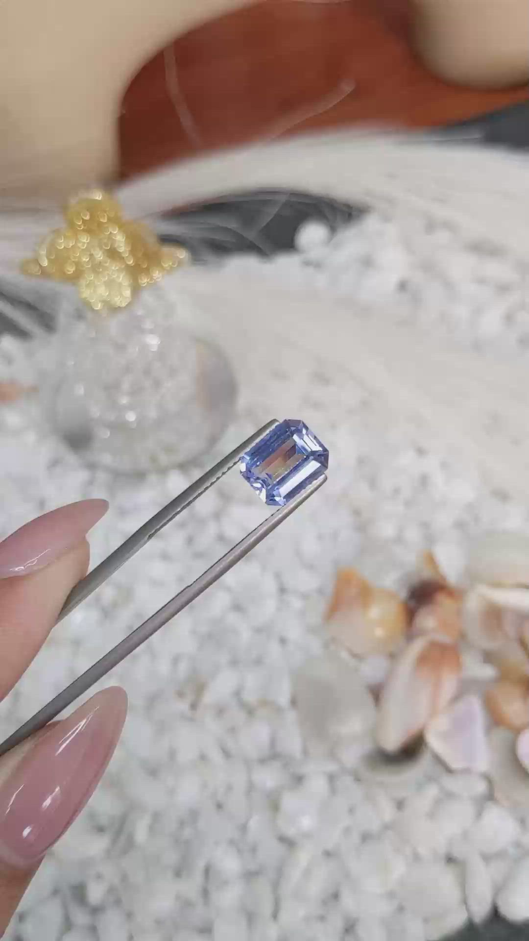 3.03 Ct. Blue Sapphire from Ceylon (Sri Lanka) Size Video