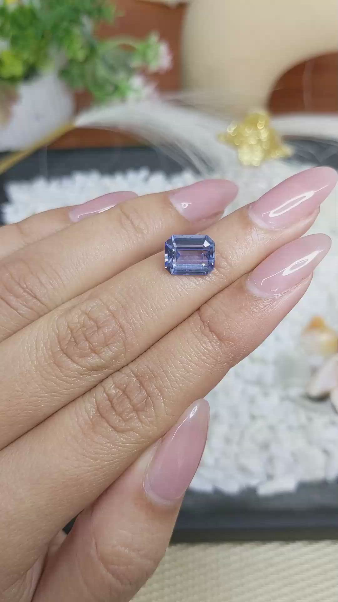 3.03 Ct. Blue Sapphire from Ceylon (Sri Lanka) Size Video