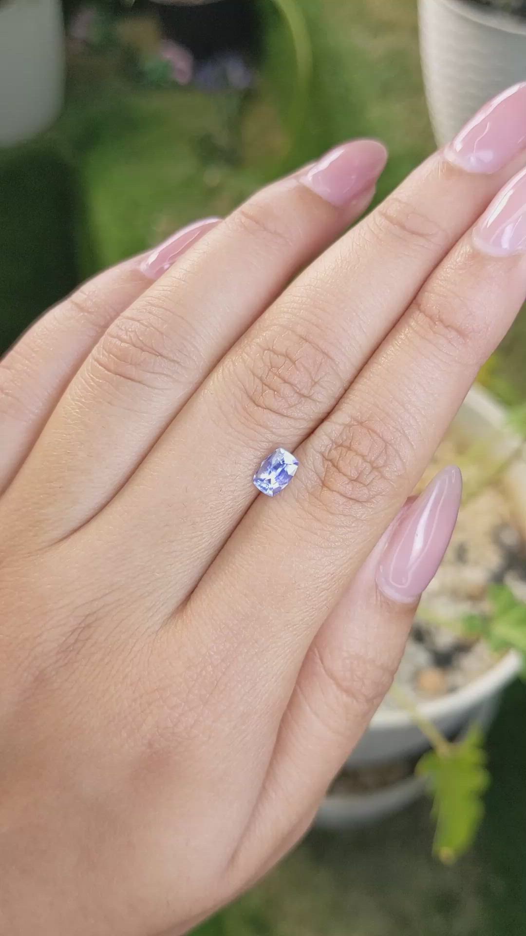 1.03 Ct. Blue Sapphire from Ceylon (Sri Lanka) Size Video