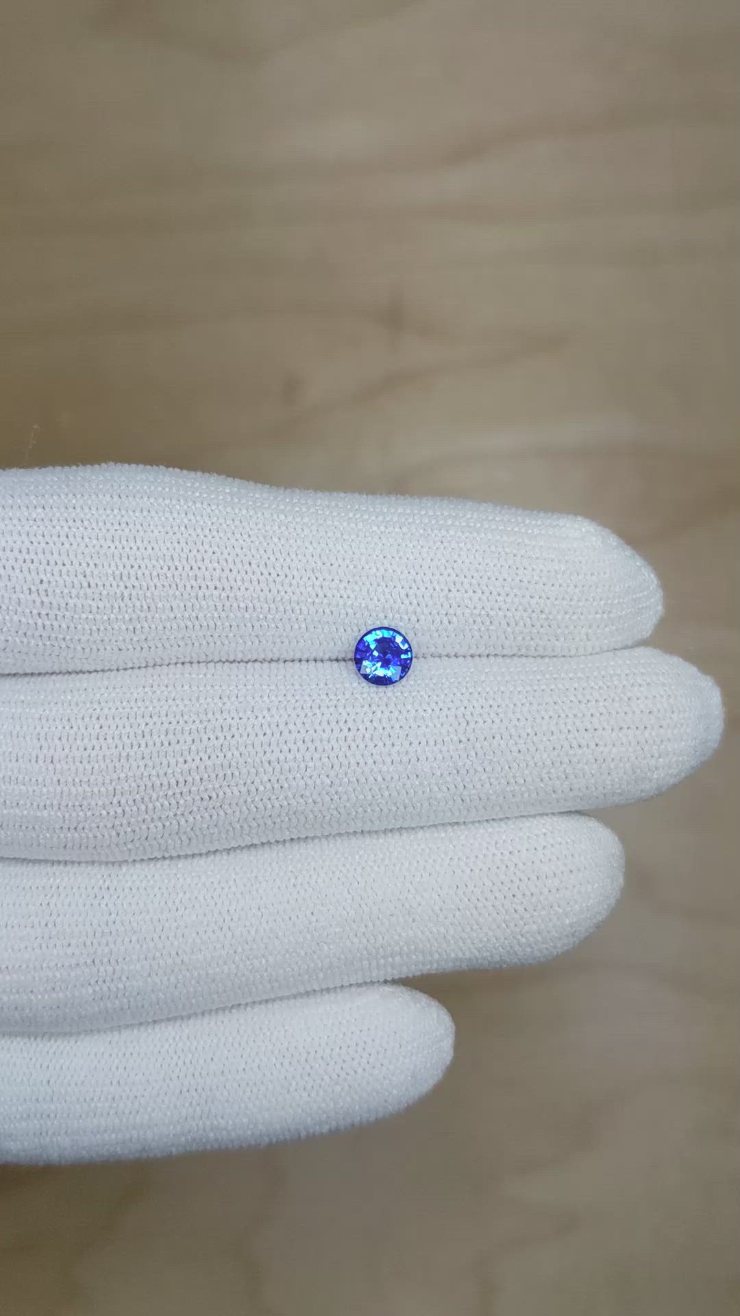 0.71 Ct. Blue Sapphire from Ceylon (Sri Lanka) Size Video