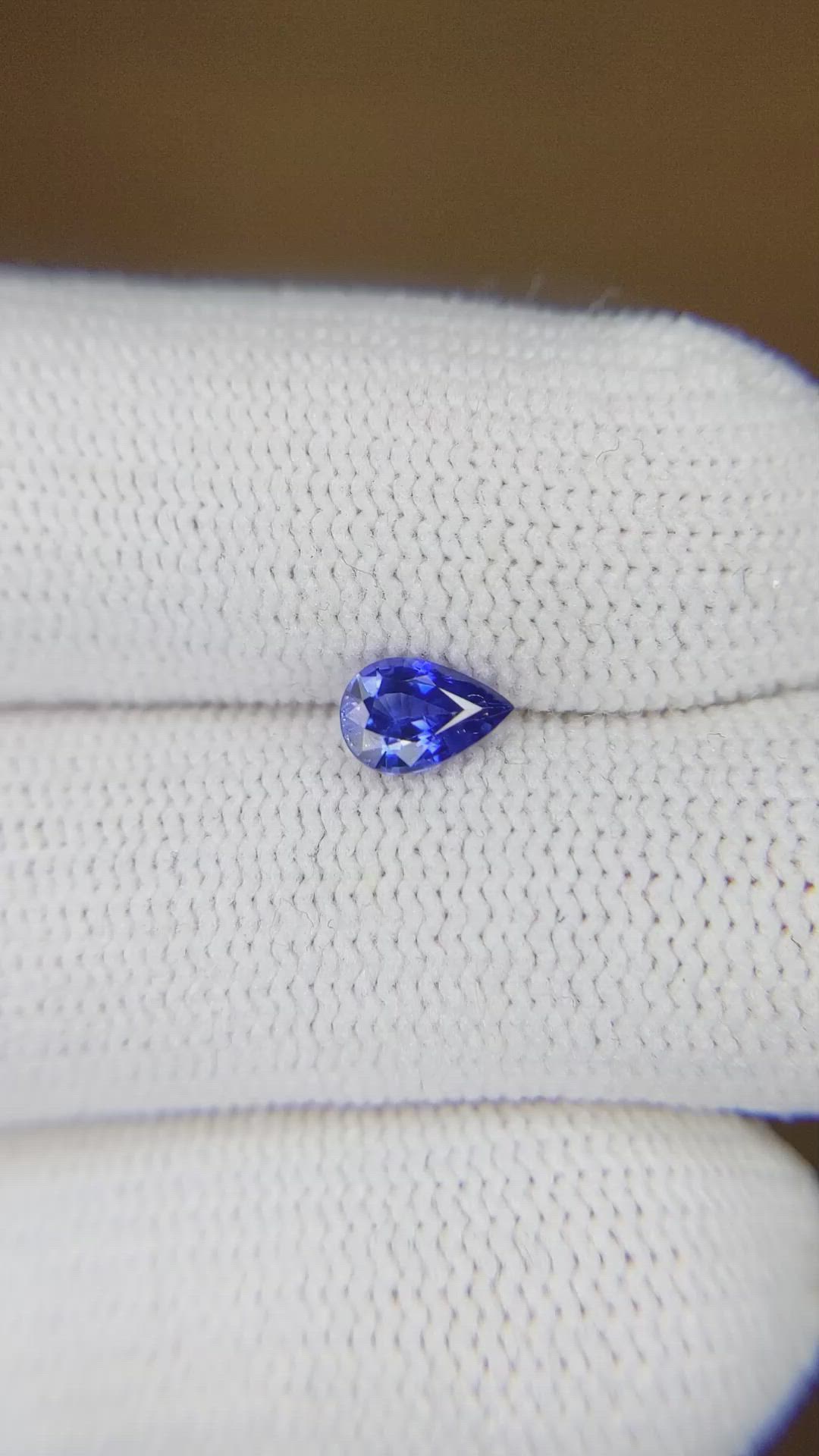 0.48 Ct. Blue Sapphire from Ceylon (Sri Lanka) Size Video