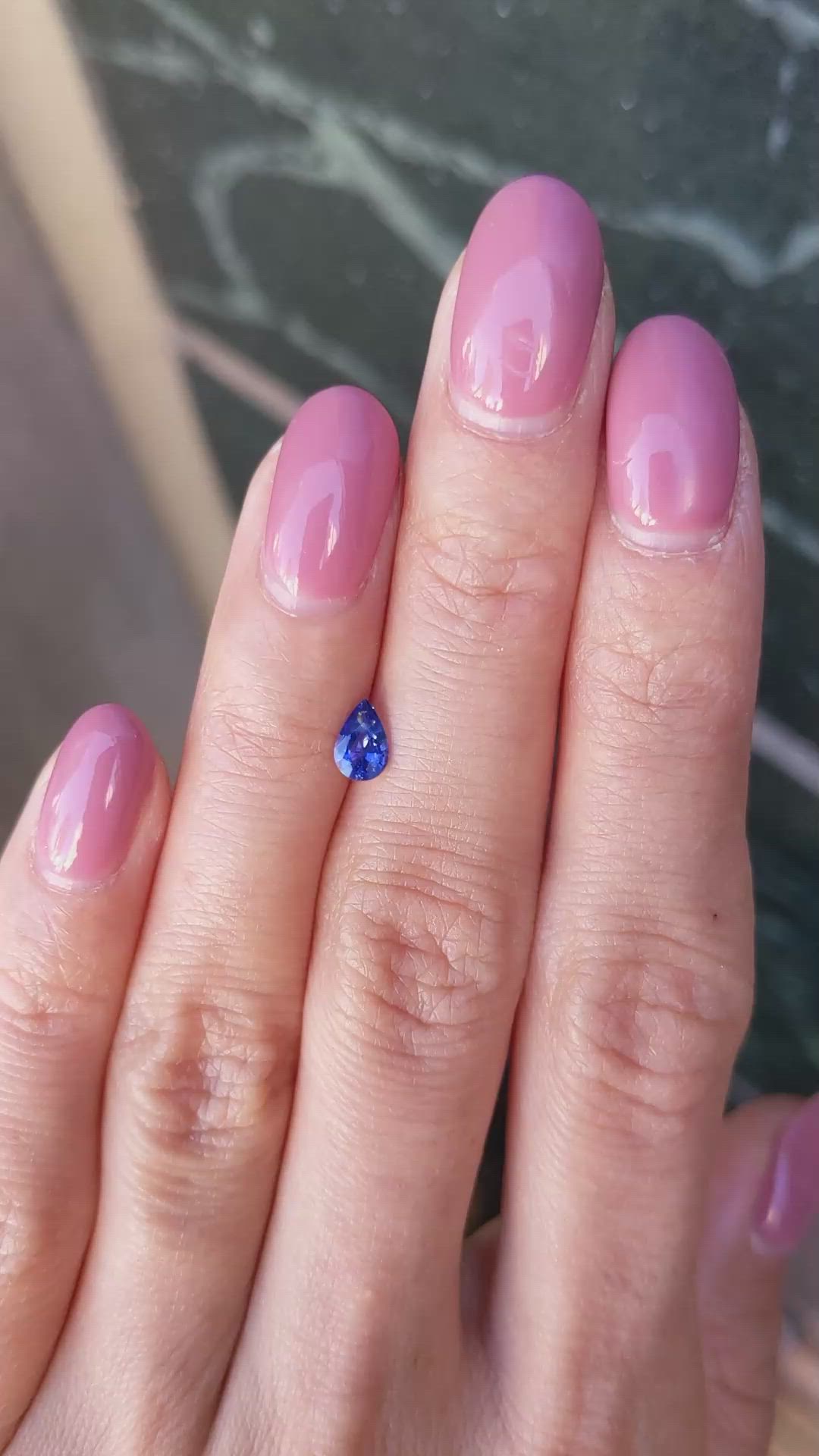 0.48 Ct. Blue Sapphire from Ceylon (Sri Lanka) Size Video