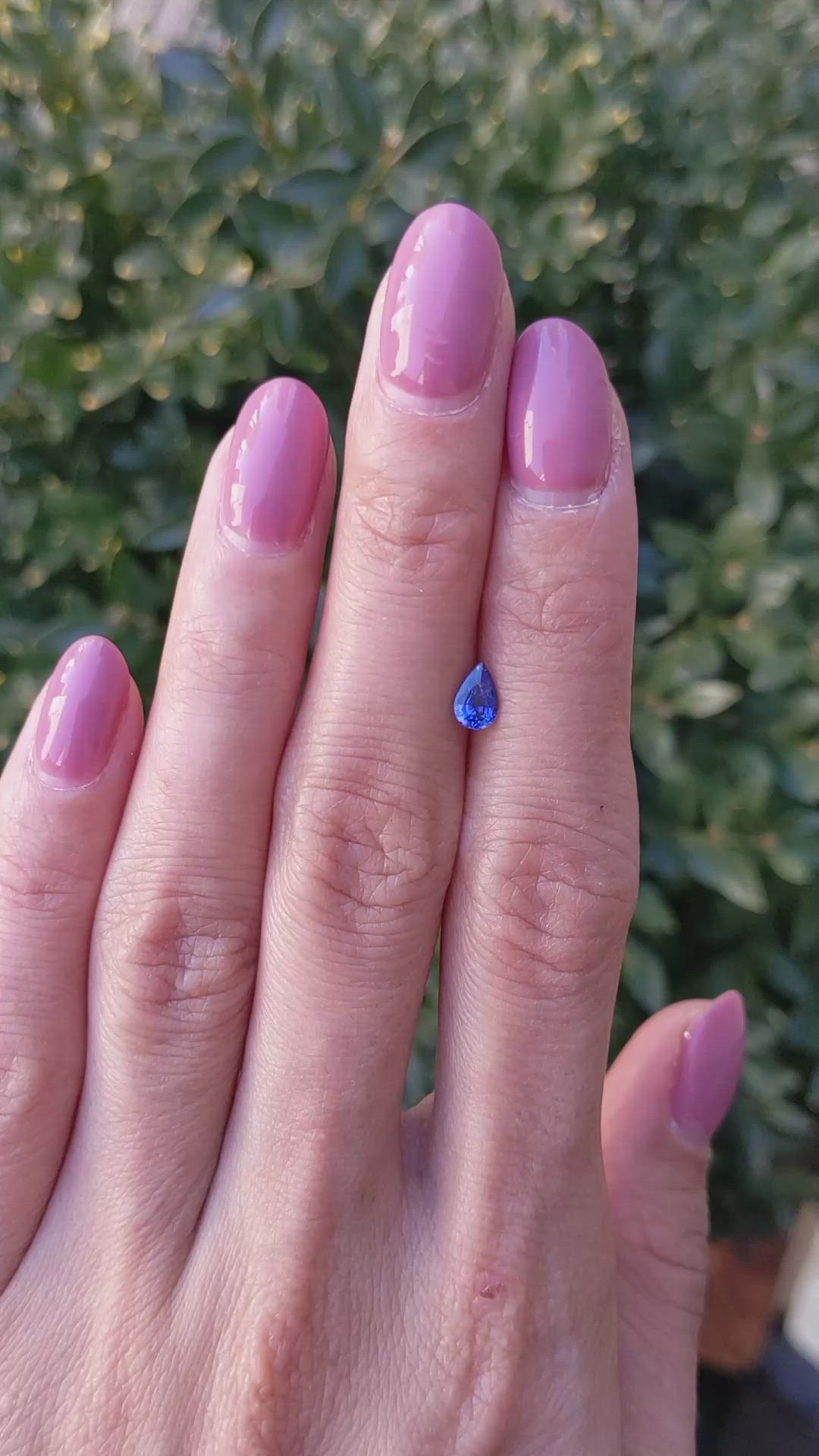 0.48 Ct. Blue Sapphire from Ceylon (Sri Lanka) Size Video