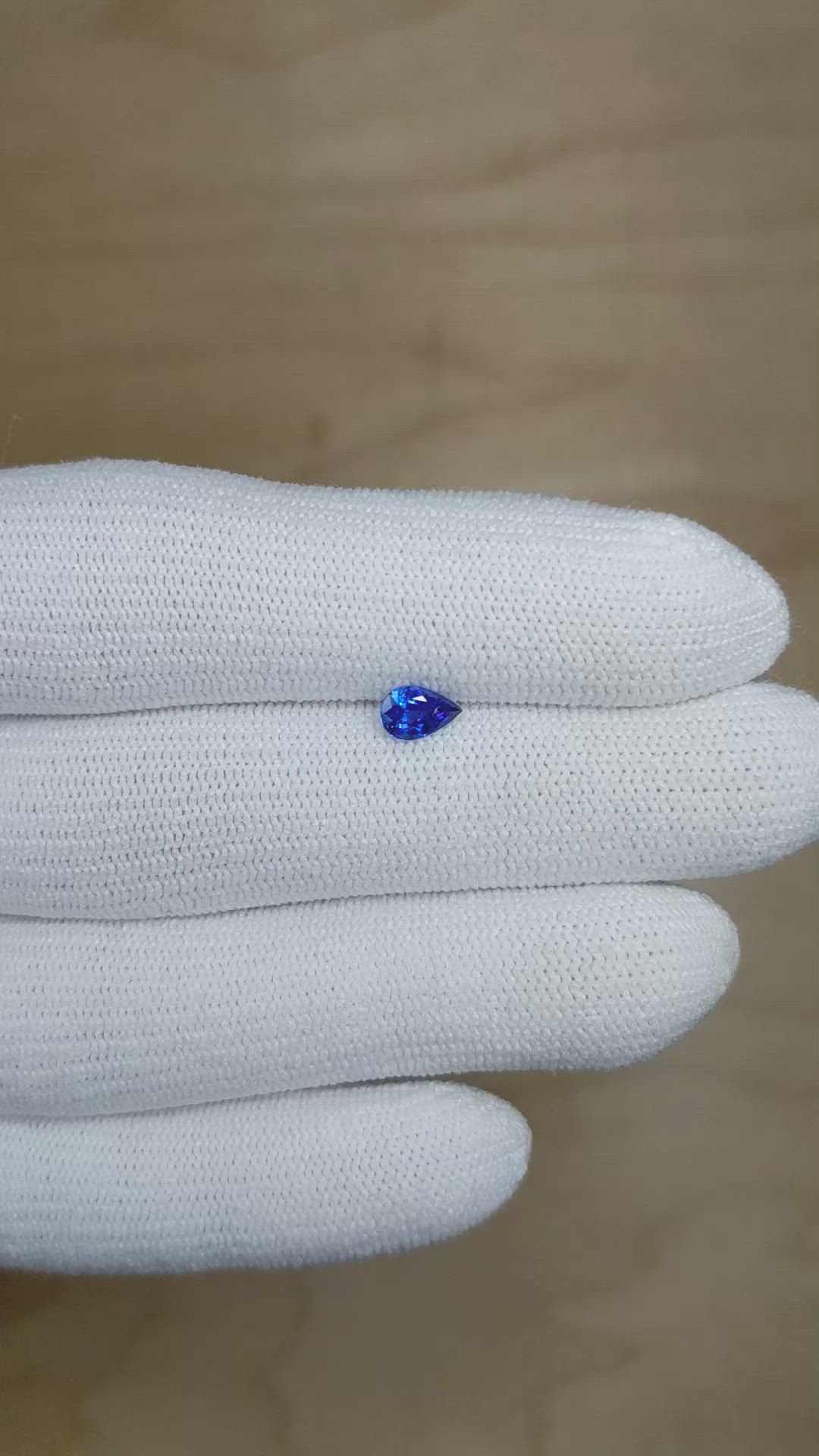 0.48 Ct. Blue Sapphire from Ceylon (Sri Lanka) Size Video