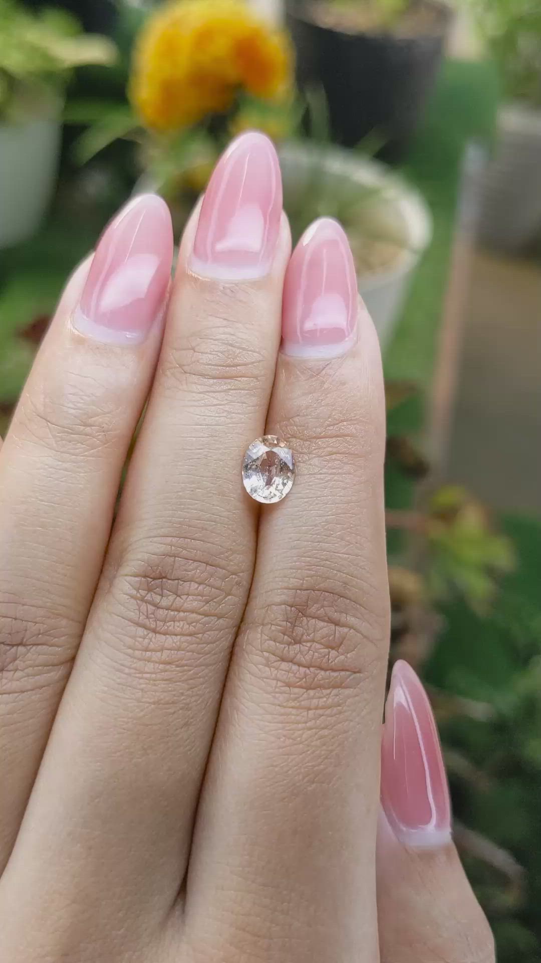 1.19 Ct. Peach Sapphire from Ceylon (Sri Lanka) Size Video