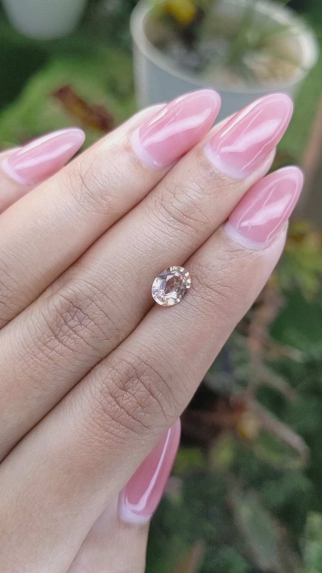 1.19 Ct. Peach Sapphire from Ceylon (Sri Lanka) Size Video