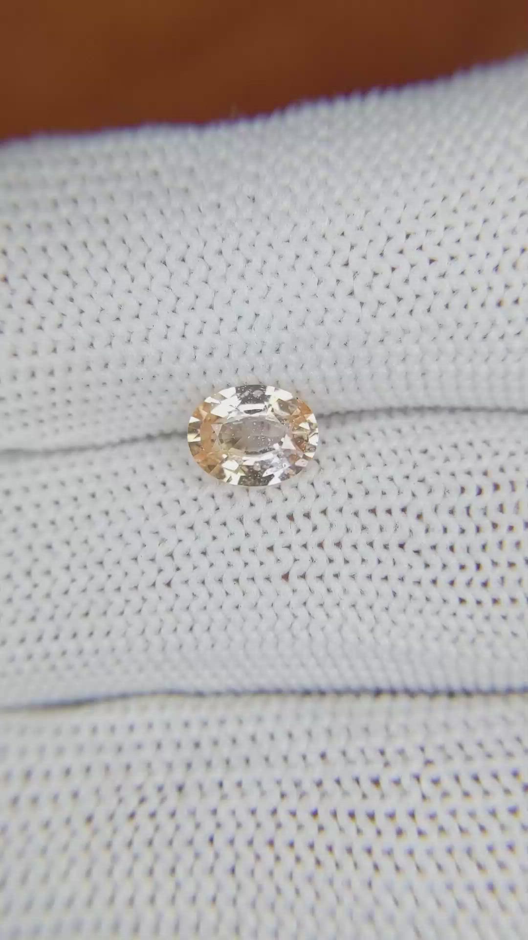 1.19 Ct. Peach Sapphire from Ceylon (Sri Lanka) Size Video