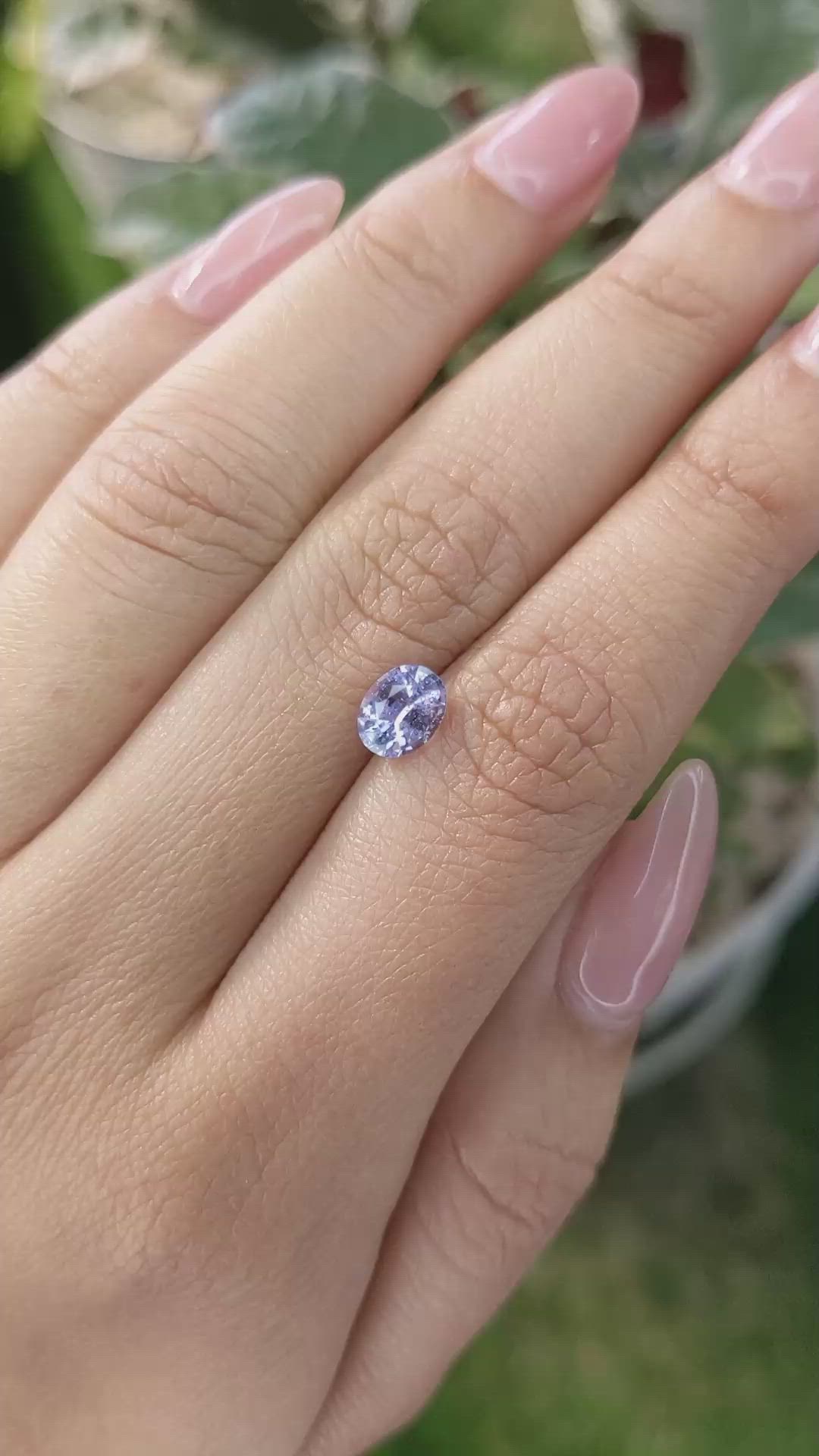 1.06 Ct. Violet Sapphire from Ceylon (Sri Lanka) Size Video