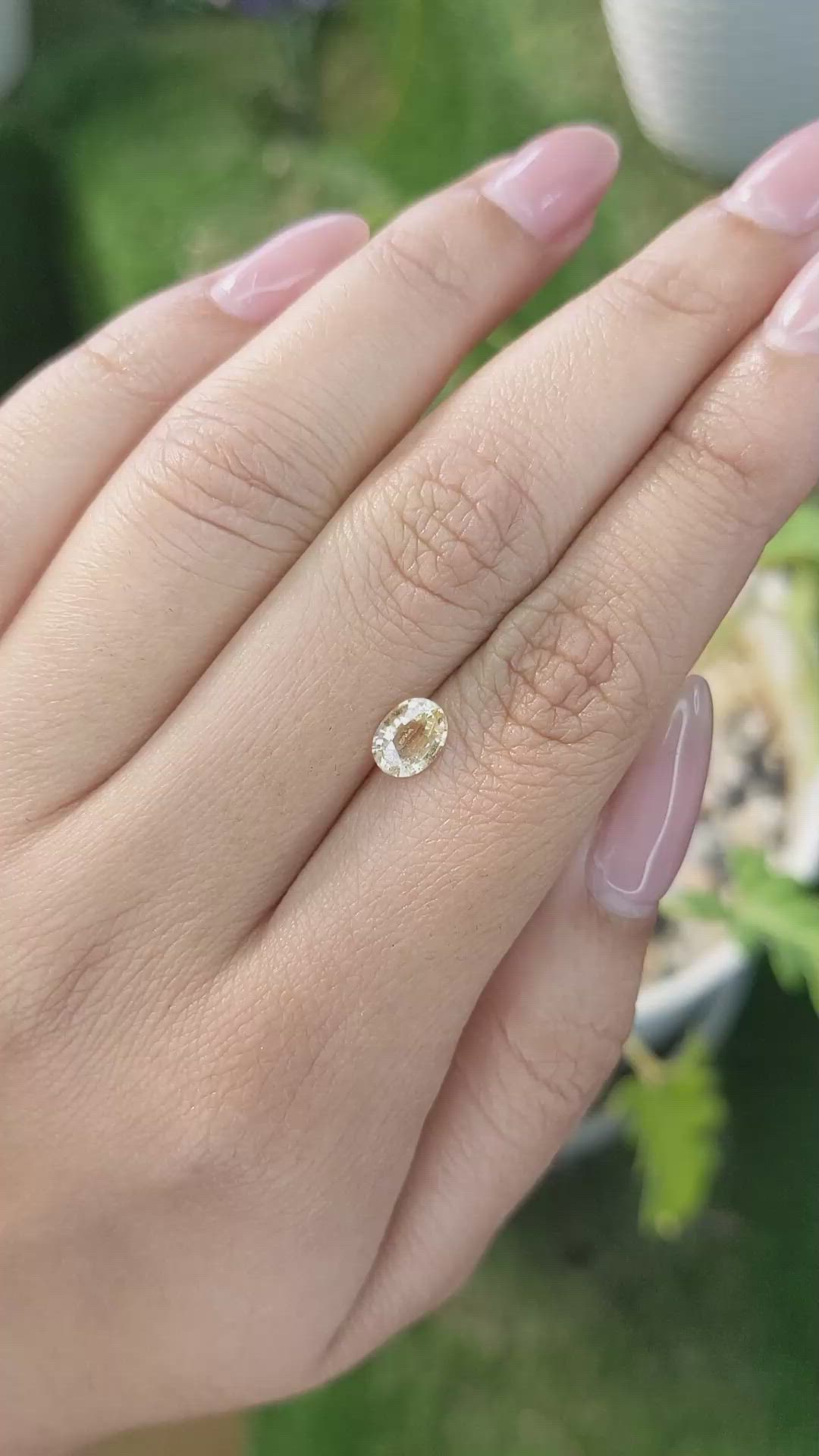 0.94 Ct. Orangish Yellow Sapphire from Ceylon (Sri Lanka) Size Video