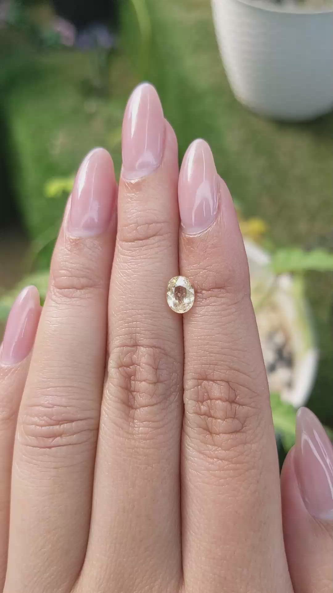 0.94 Ct. Orangish Yellow Sapphire from Ceylon (Sri Lanka) Size Video