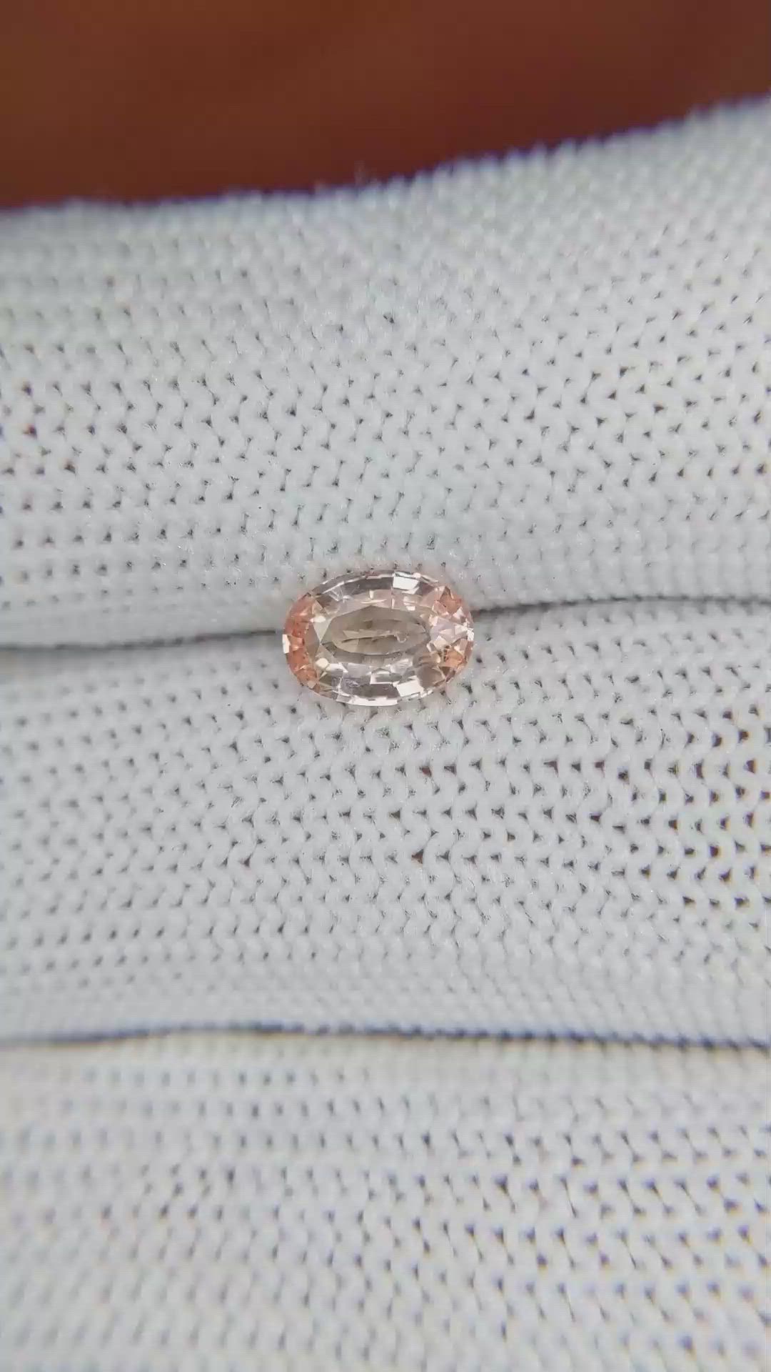 0.99 Ct. Padparadscha Sapphire from Ceylon (Sri Lanka) Size Video