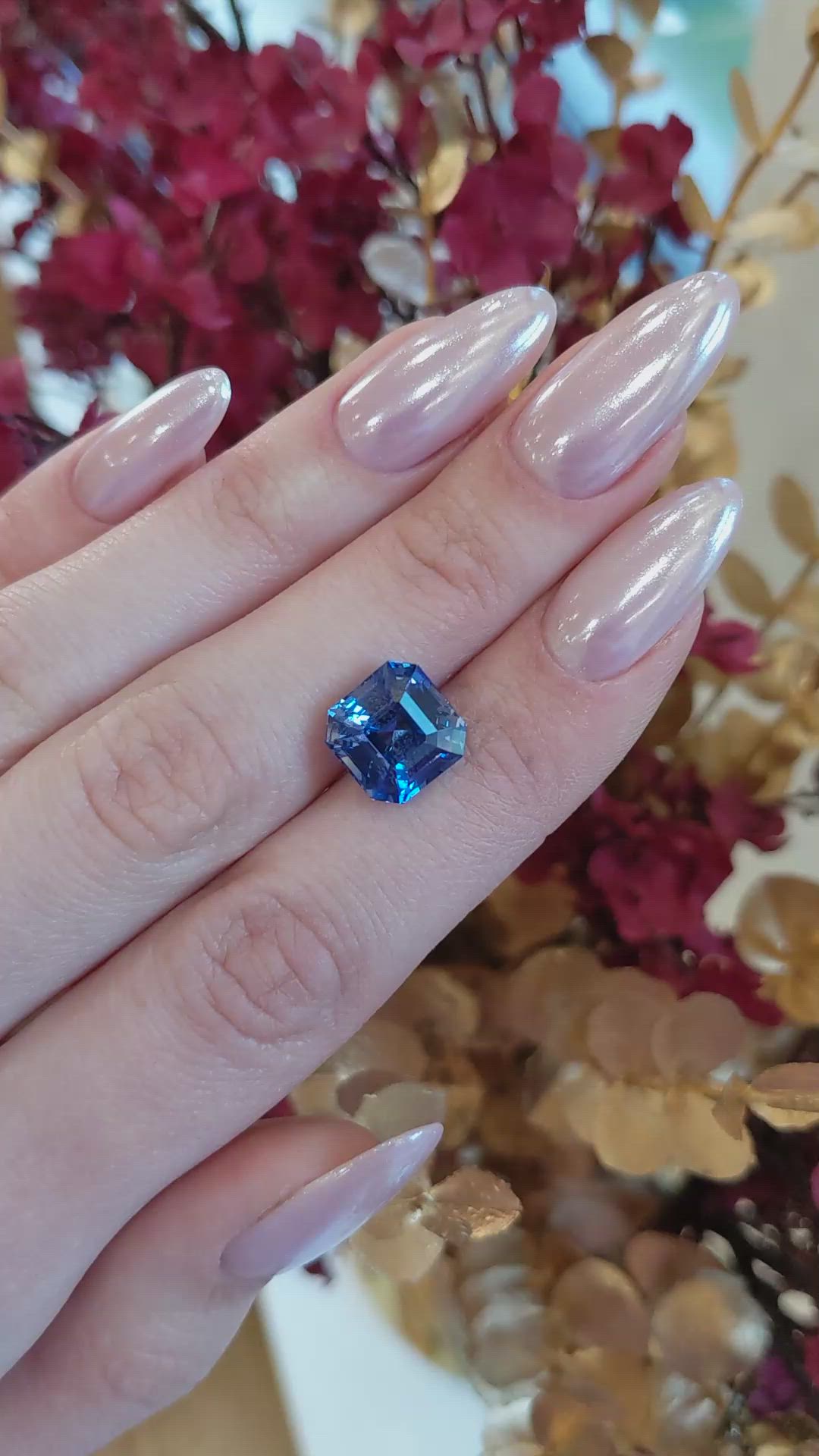 9.02 Ct. Blue Sapphire from Ceylon (Sri Lanka) Size Video