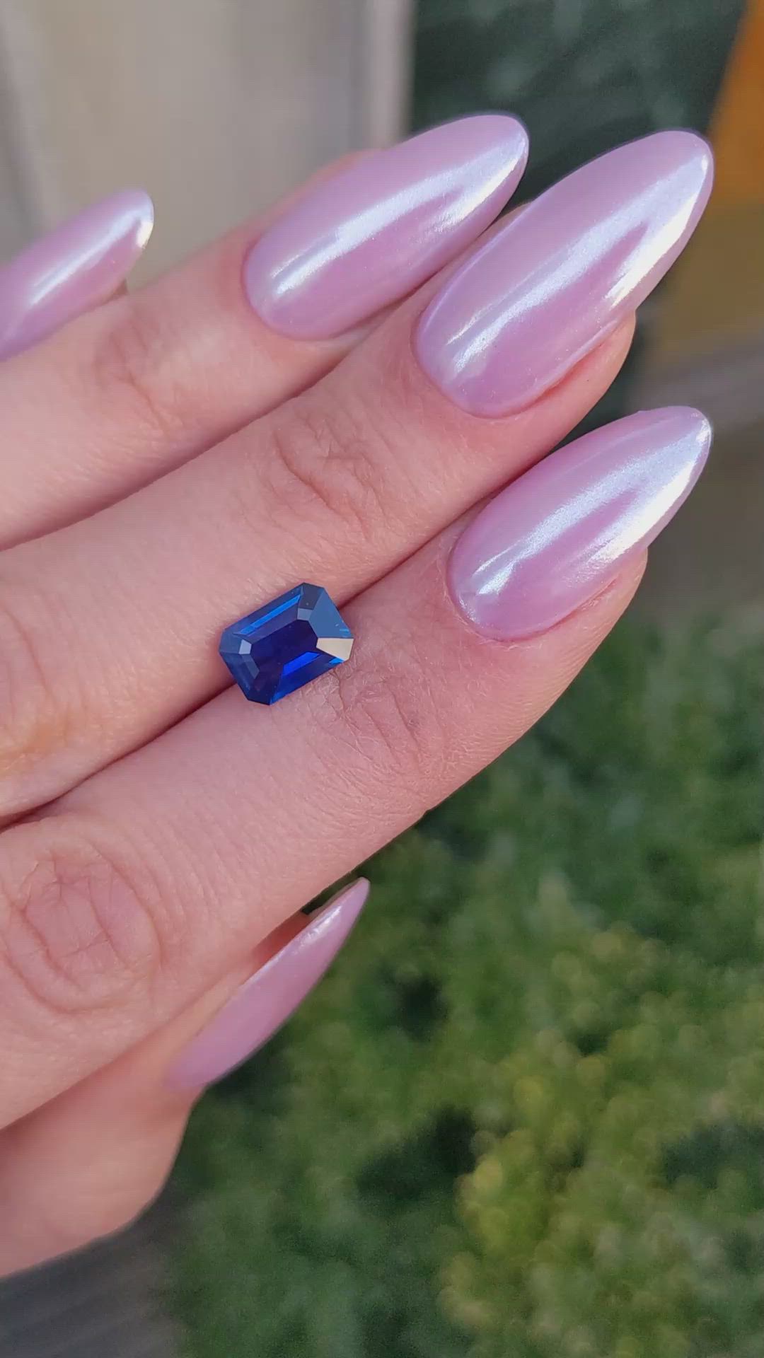 2.10 Ct. Purplish Blue Sapphire from Ceylon (Sri Lanka) Size Video