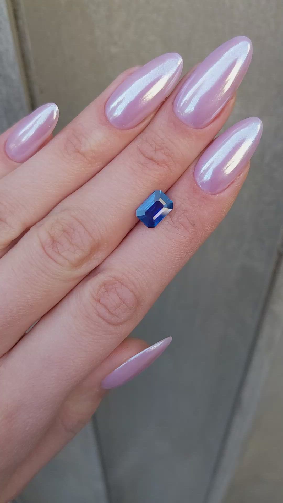 2.10 Ct. Purplish Blue Sapphire from Ceylon (Sri Lanka) Size Video