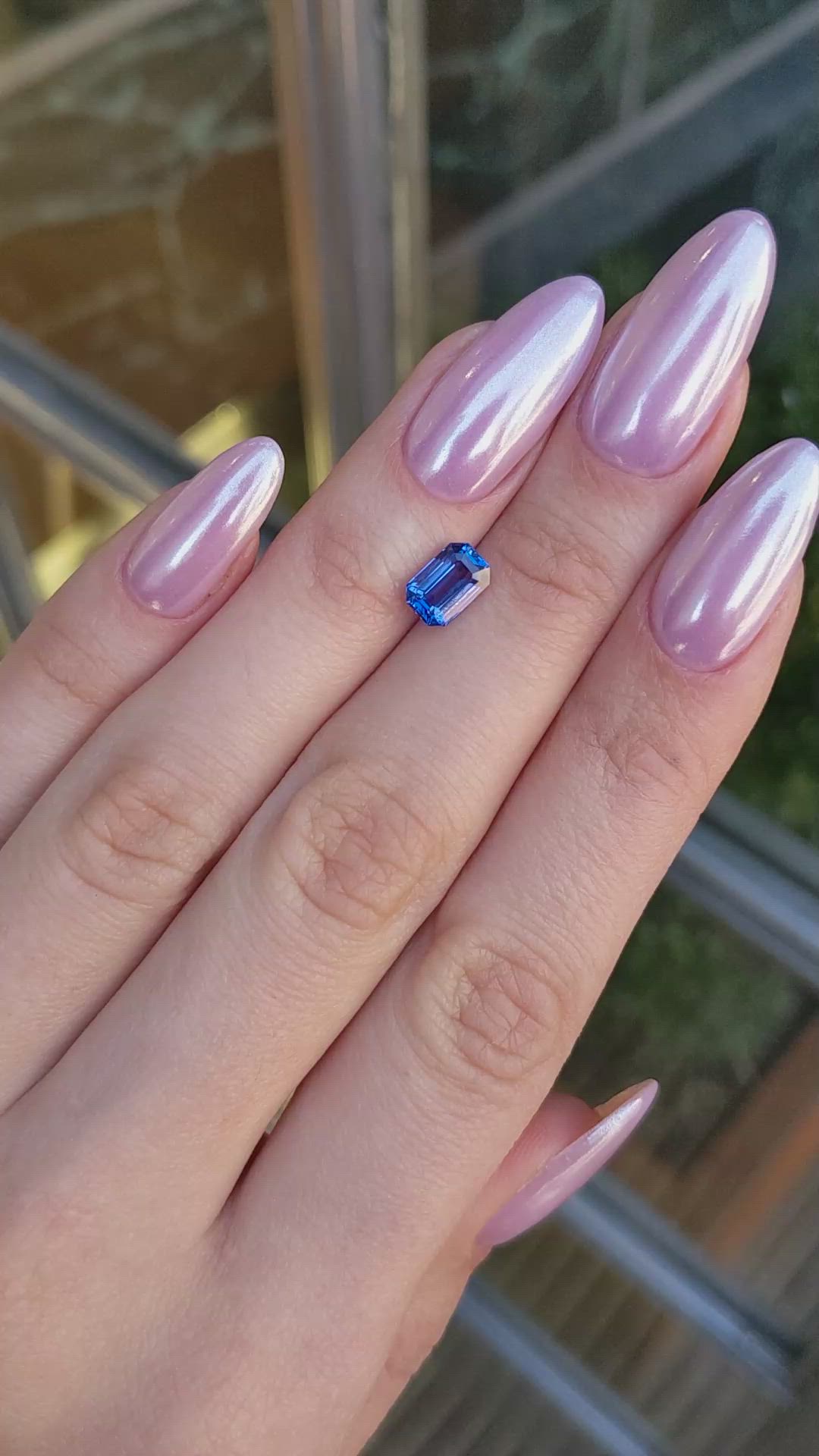 1.60 Ct. Blue Sapphire from Ceylon (Sri Lanka) Size Video