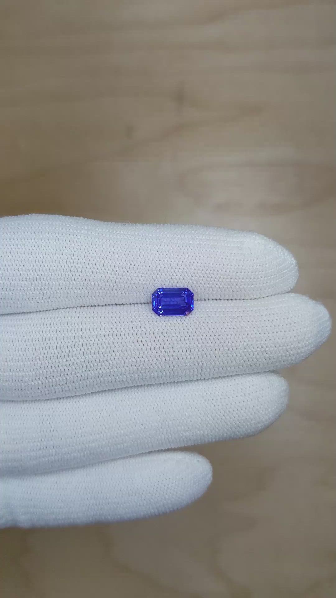 1.60 Ct. Blue Sapphire from Ceylon (Sri Lanka) Size Video