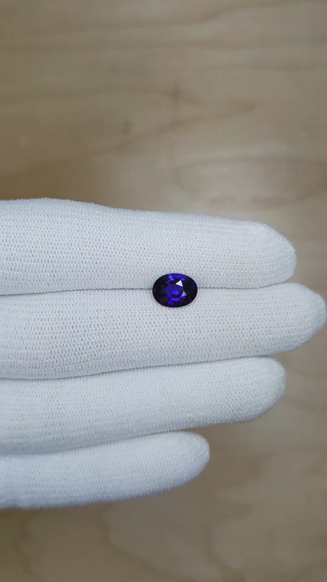 2.09 Ct. Blue Sapphire from Ceylon (Sri Lanka) Size Video