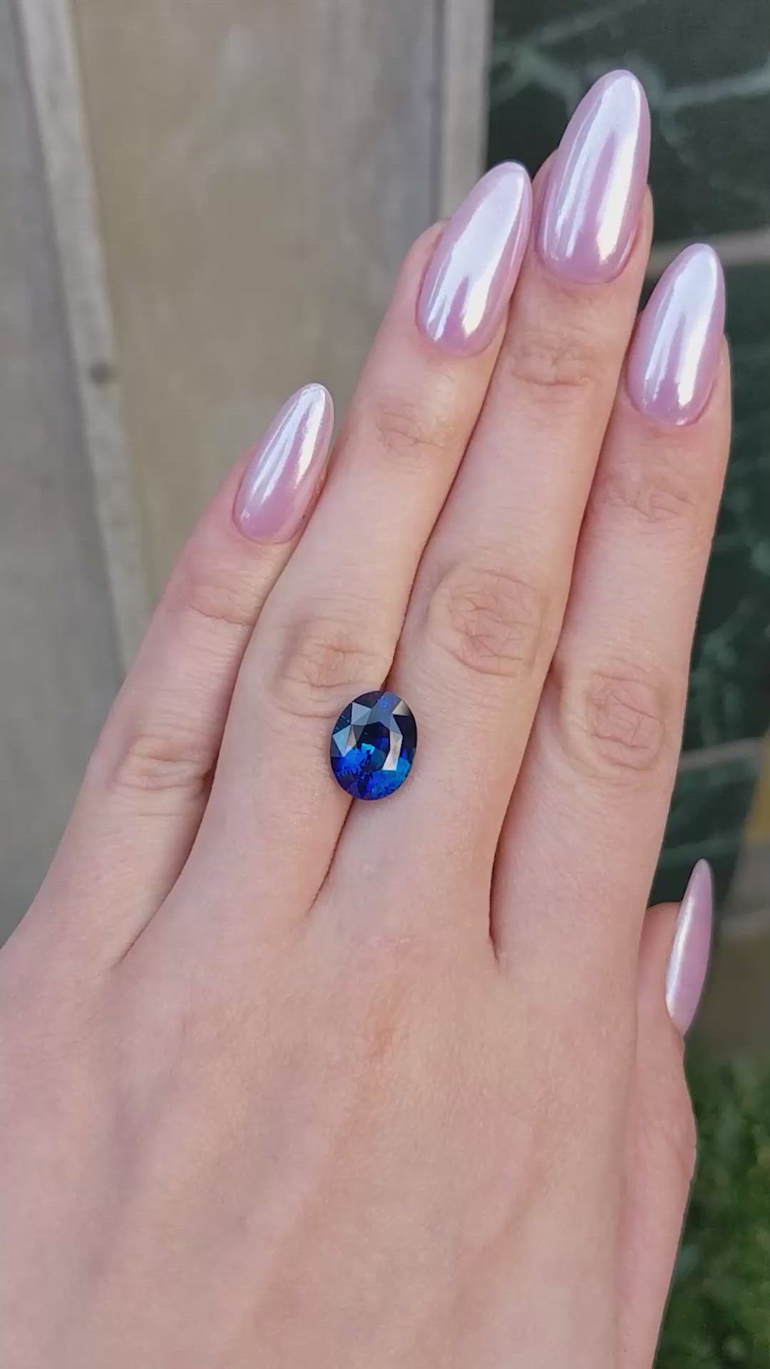 6.99 Ct. Blue Sapphire from Ceylon (Sri Lanka) Size Video